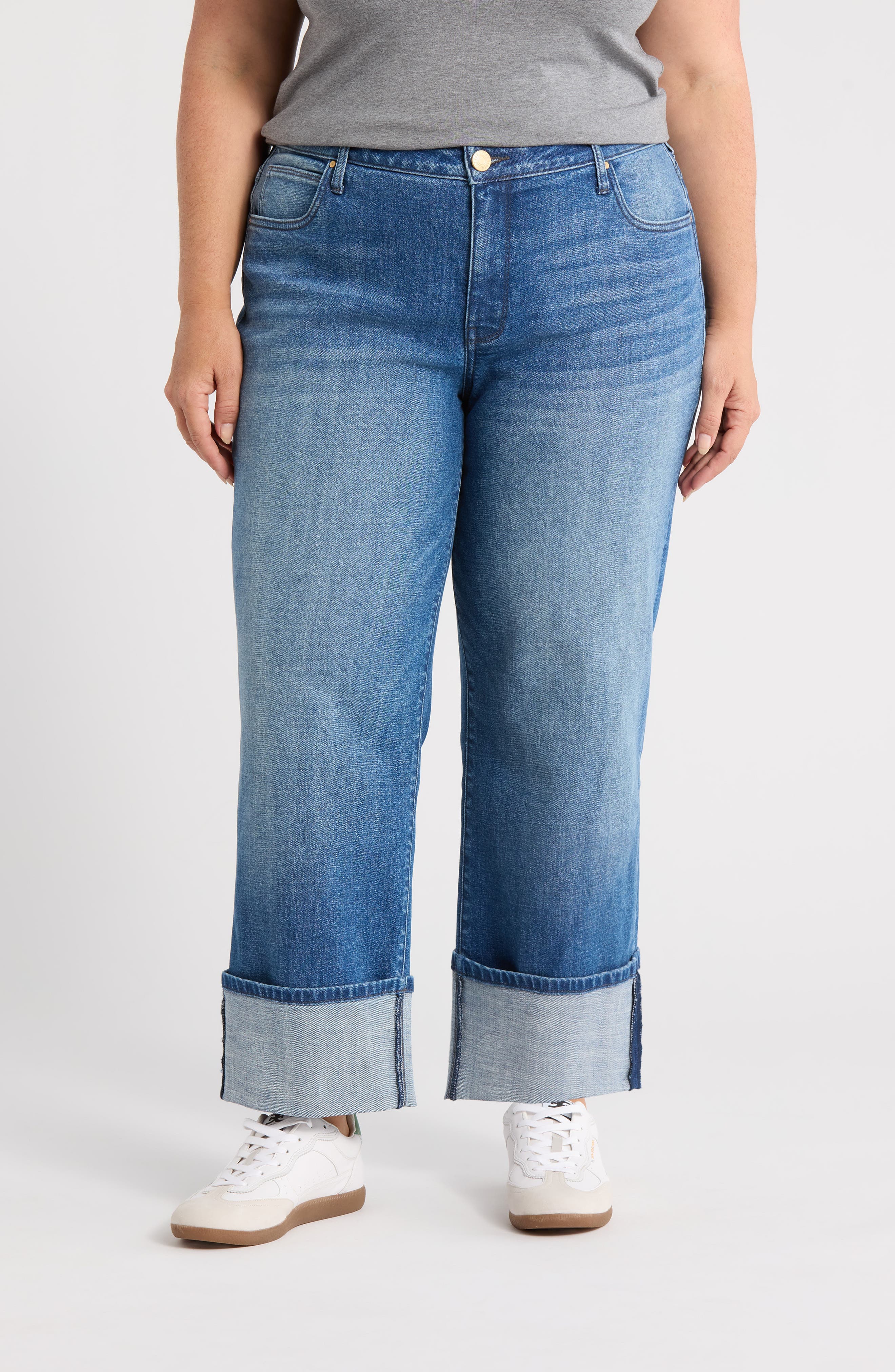 Sienna Cuffed High Waist Wide Leg Jeans - image 1