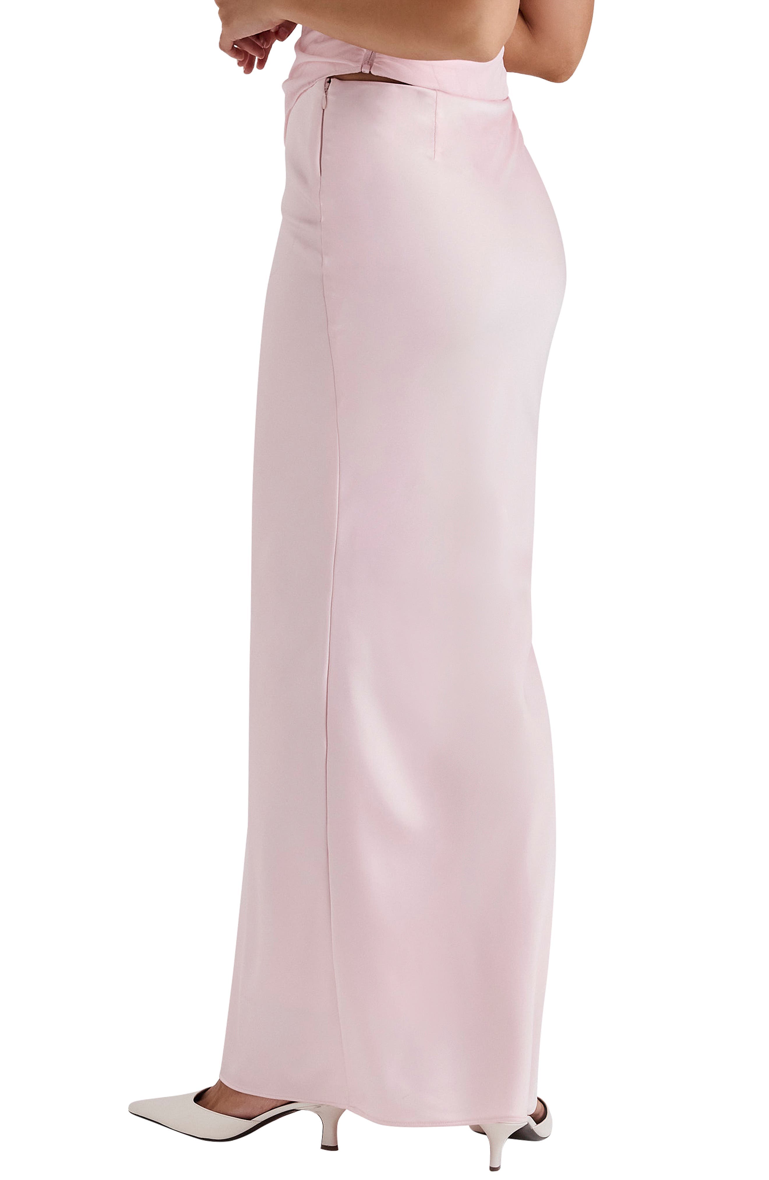 Giuliana Stretch Satin Maxi Skirt - image 2