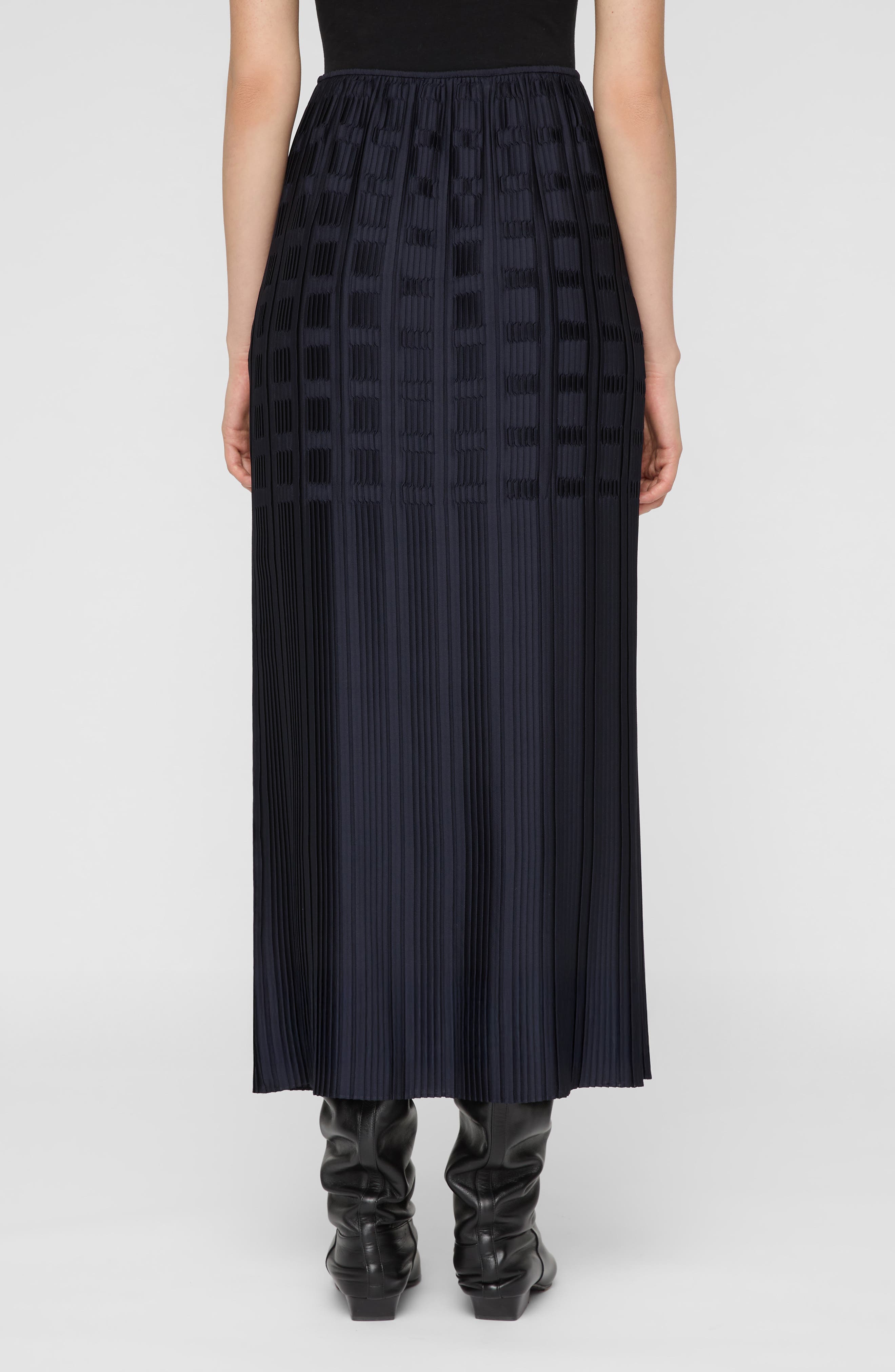 Basketweave Plisse Recycled Satin Maxi Skirt - image 2
