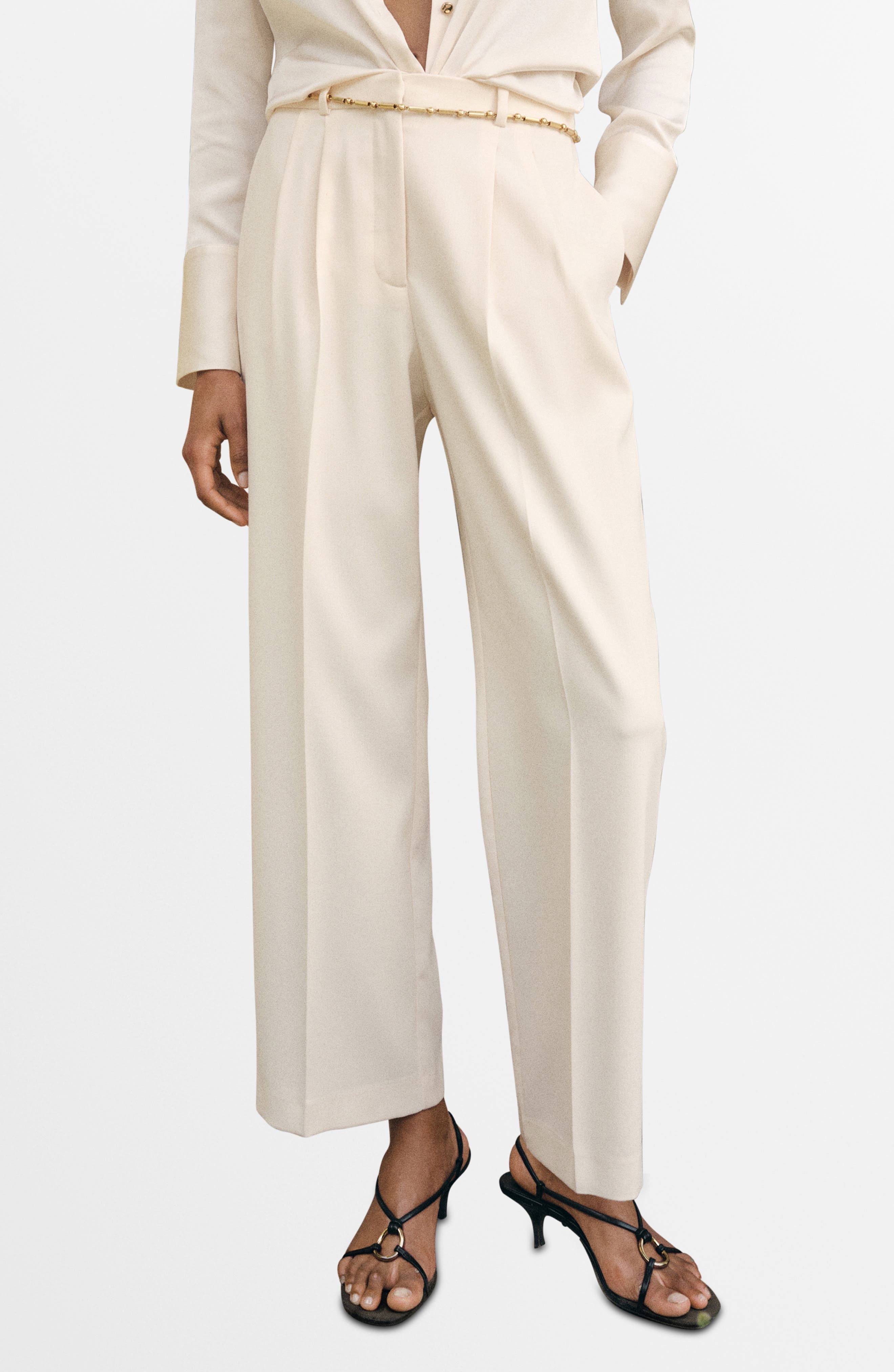 Pleated Straight Leg Pants - image 3