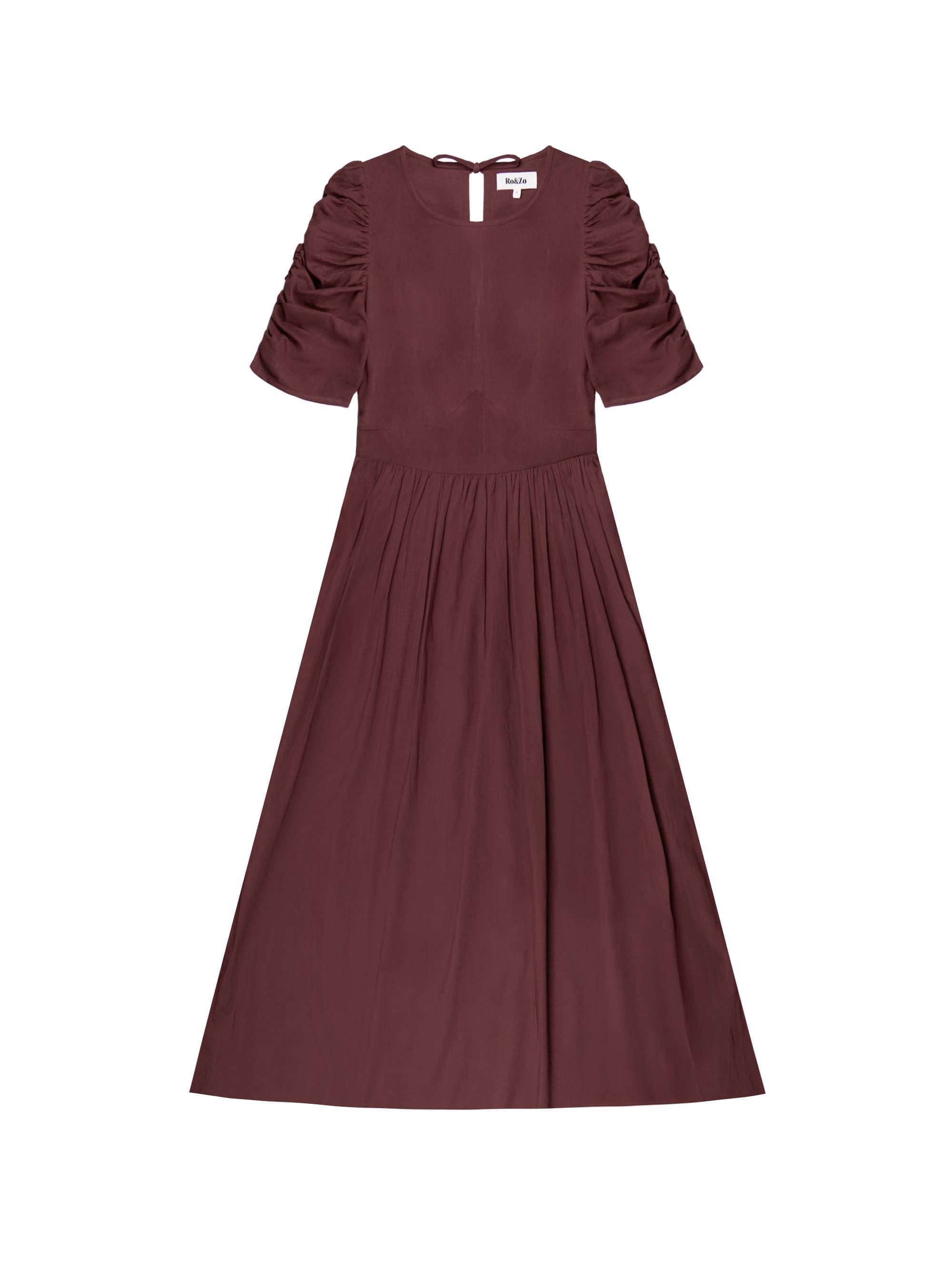 Cotton Puff Sleeve Midi Dress - image 2