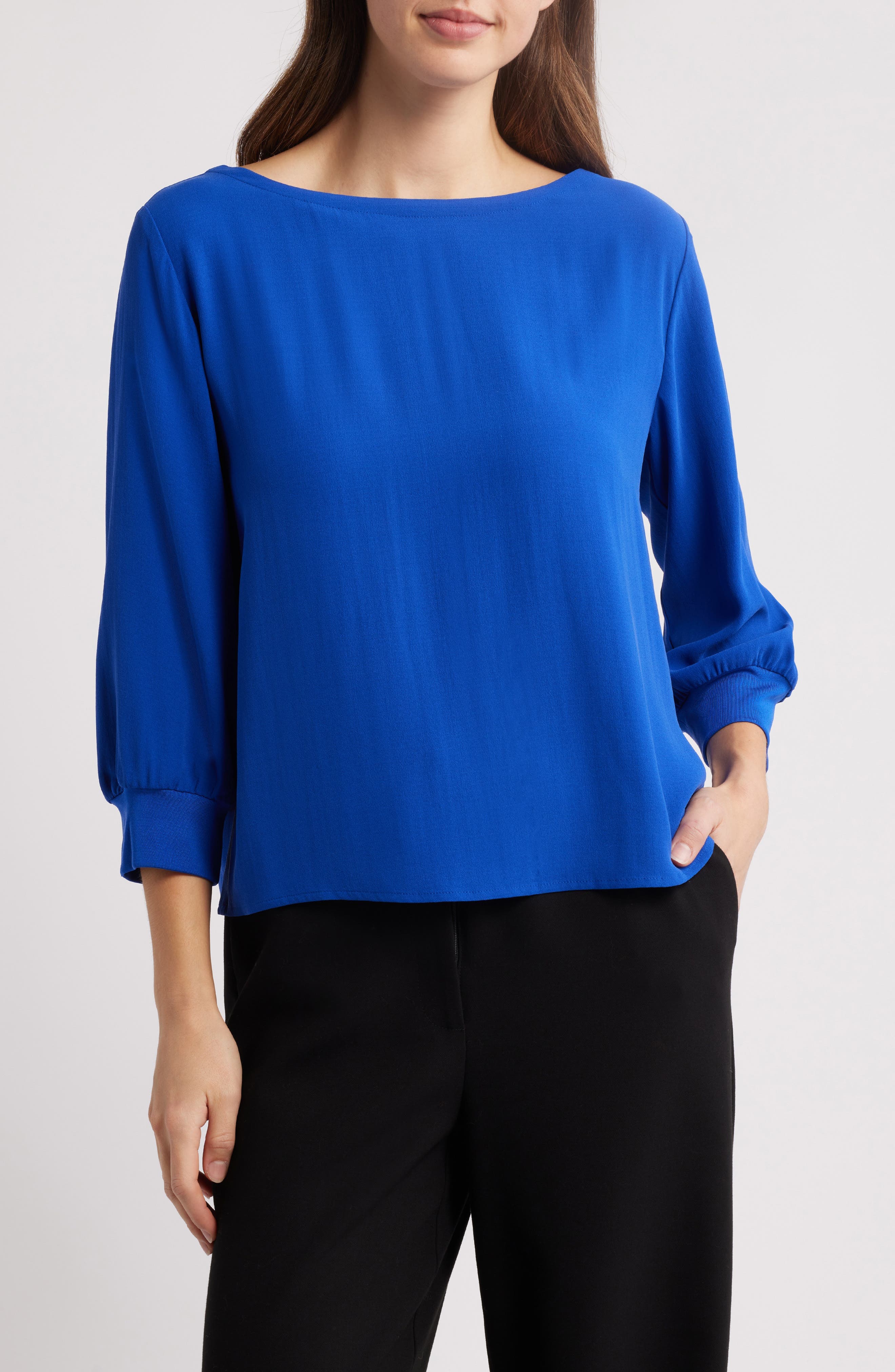Bateau Neck Silk Top - image 1