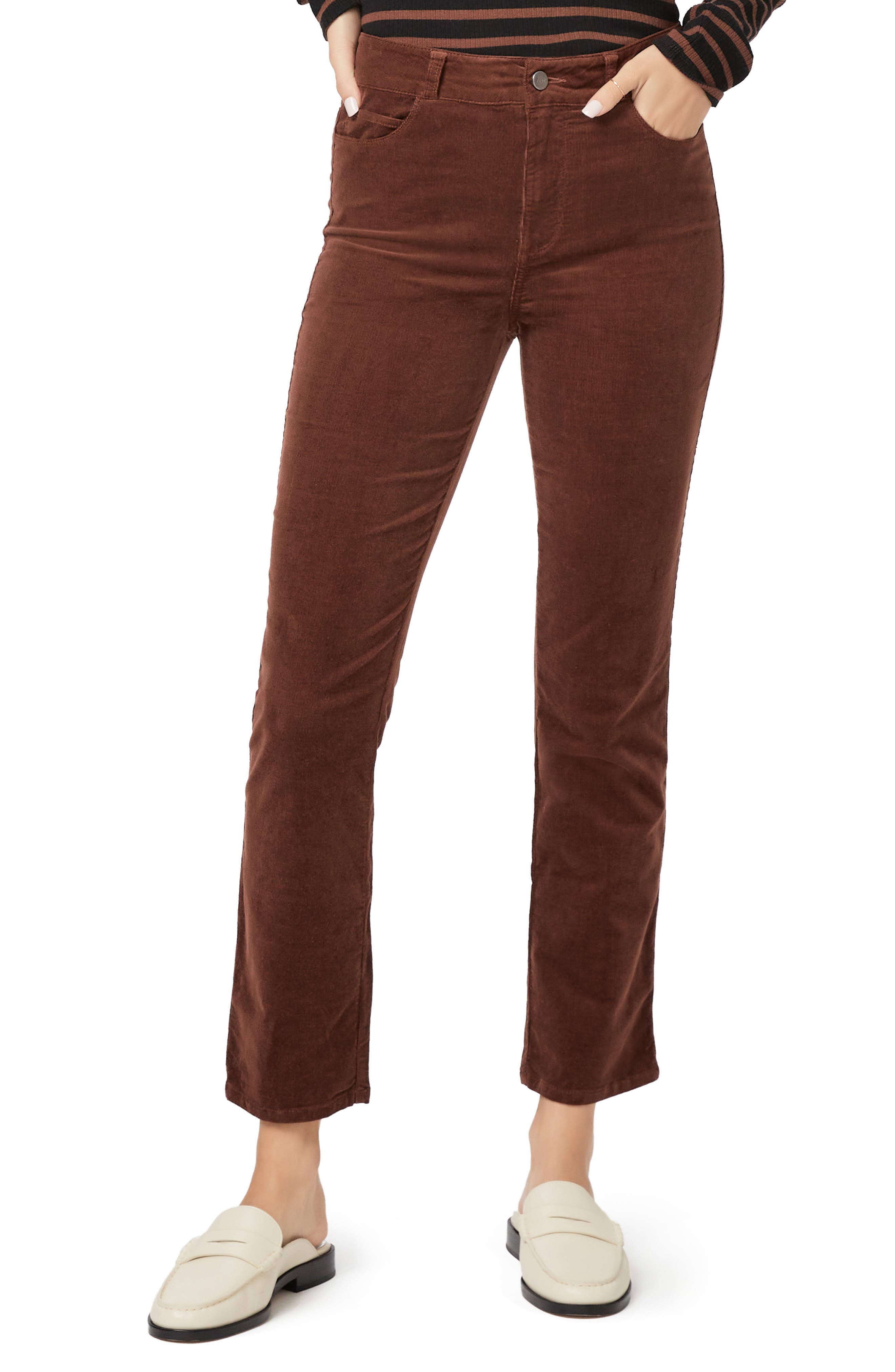 Cindy High Waist Ankle Slim Straight Leg Corduroy Jeans - image 1