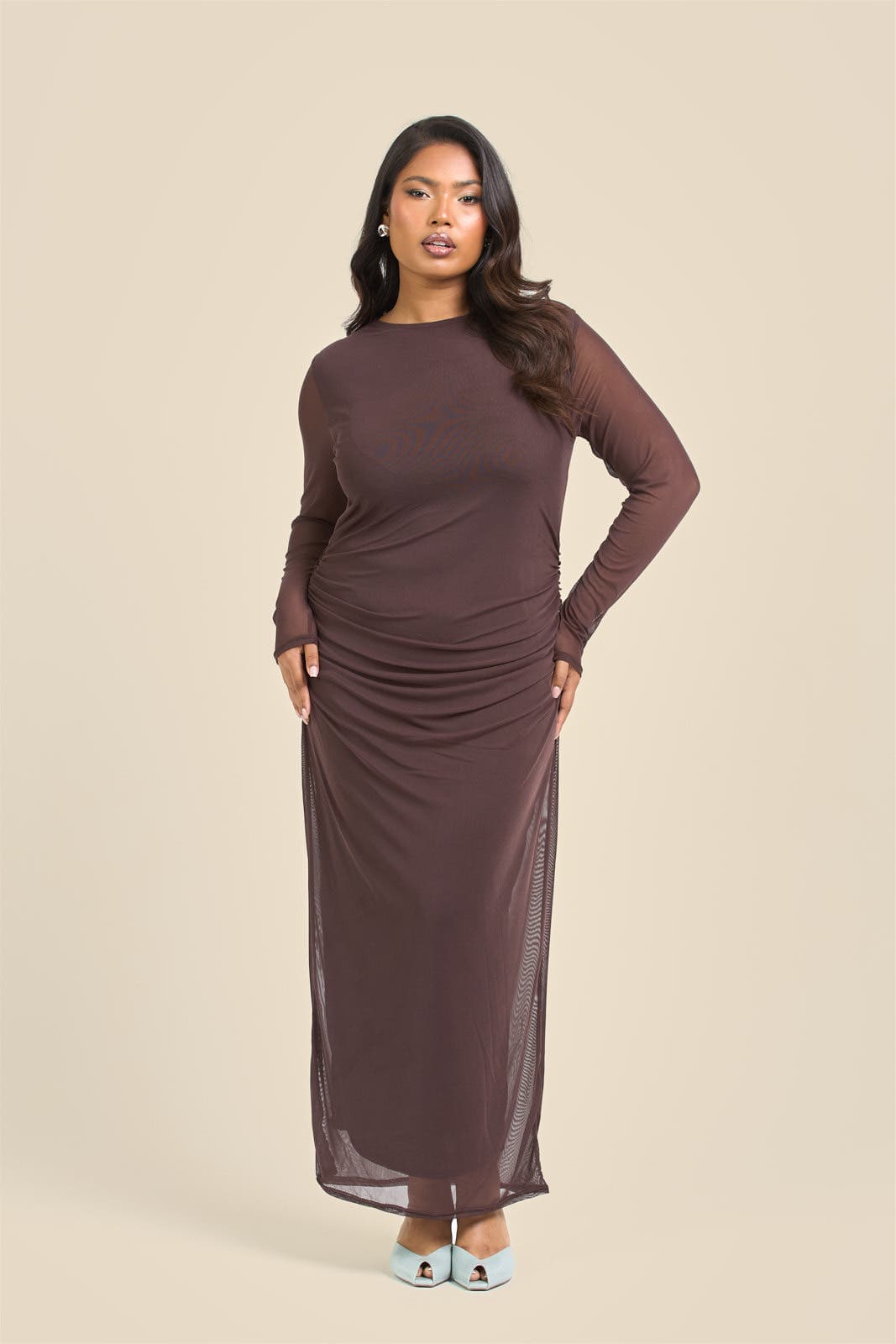 Elegant Mesh Maxi Dress - image 2