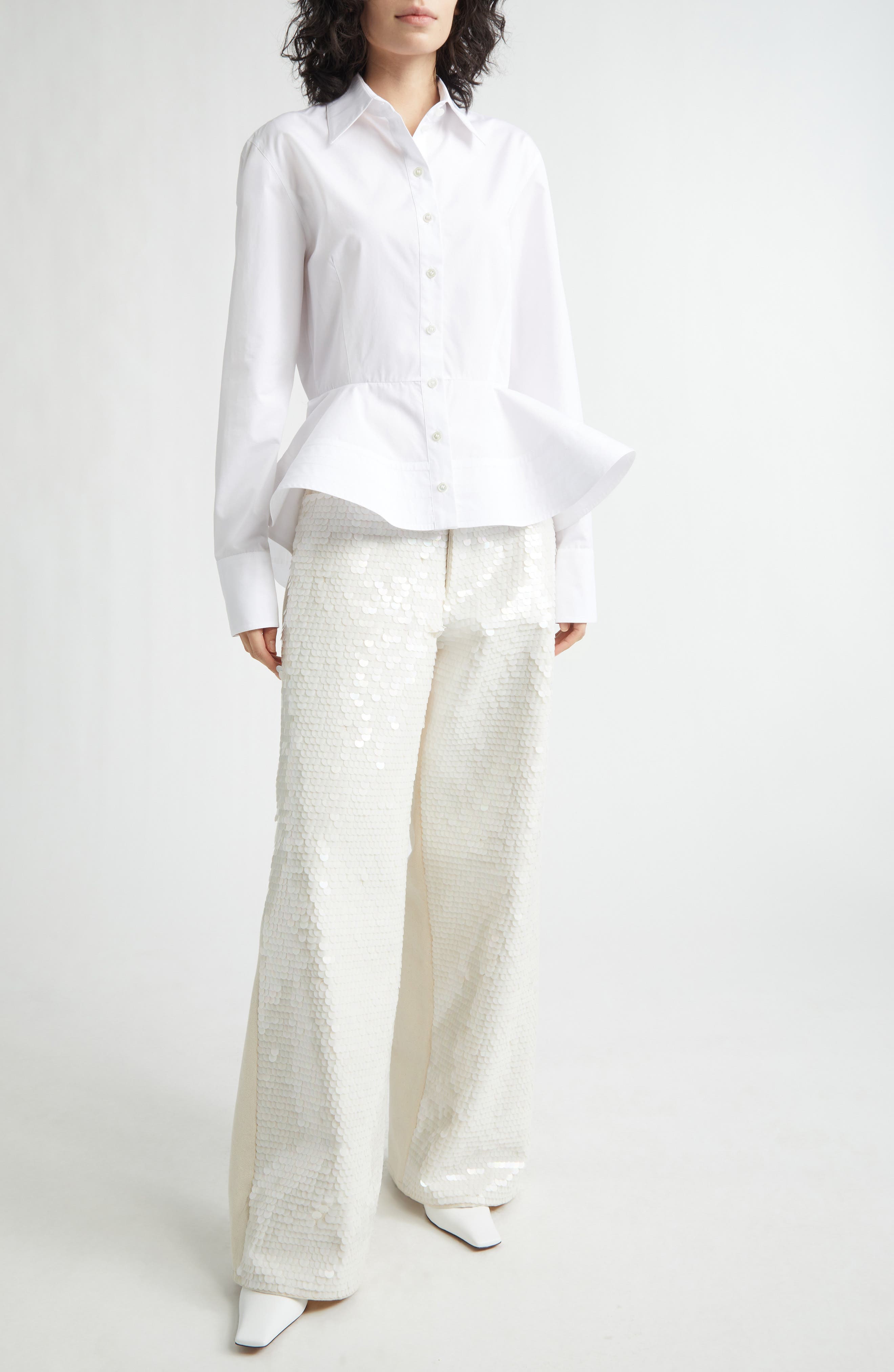 Opalescent Sequin Wide Leg Jeans - image 2