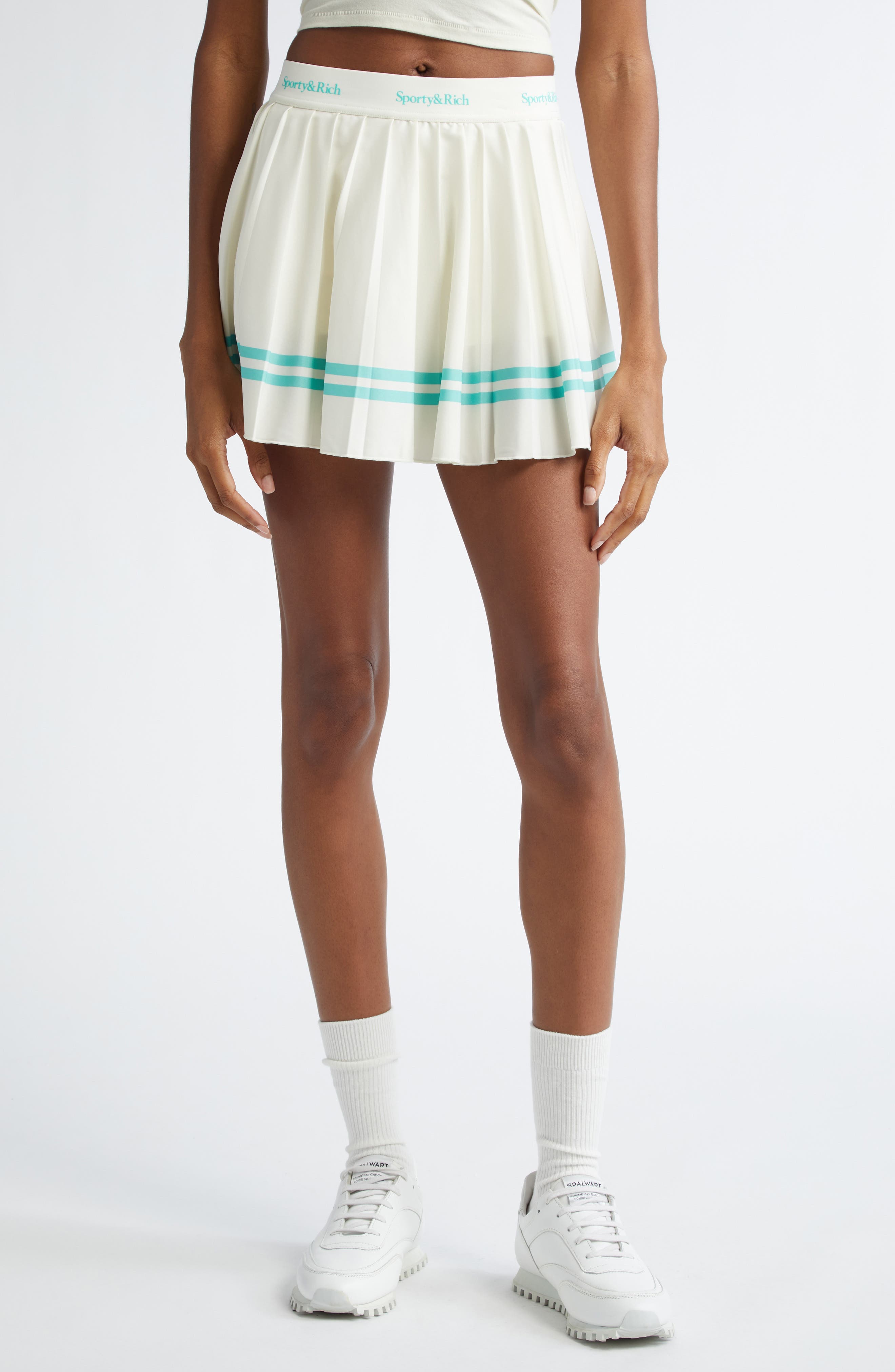 Serif Logo Pleated Skirt - image 1