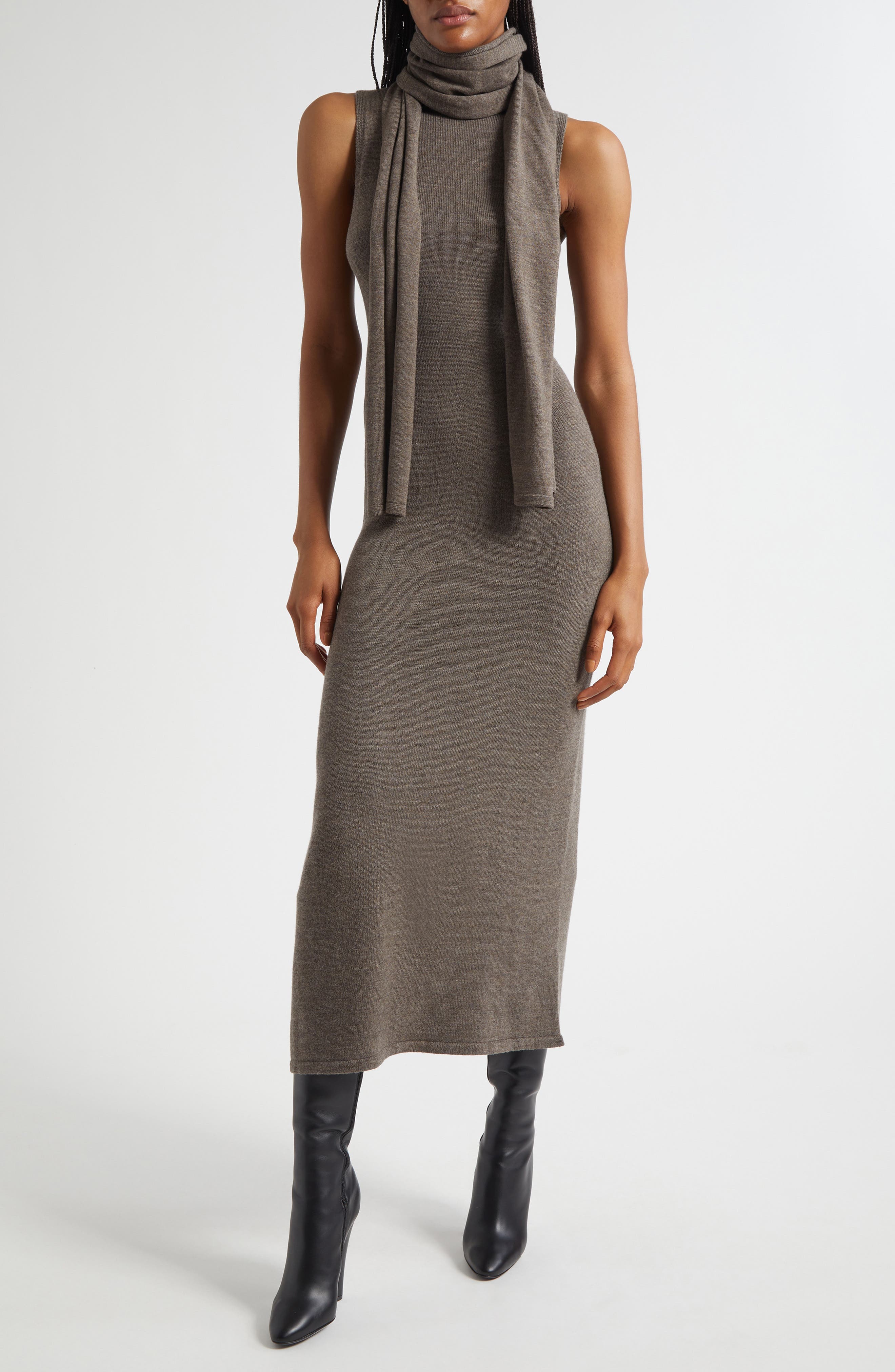 Canal Sleeveless Merino Wool Midi Dress - image 1