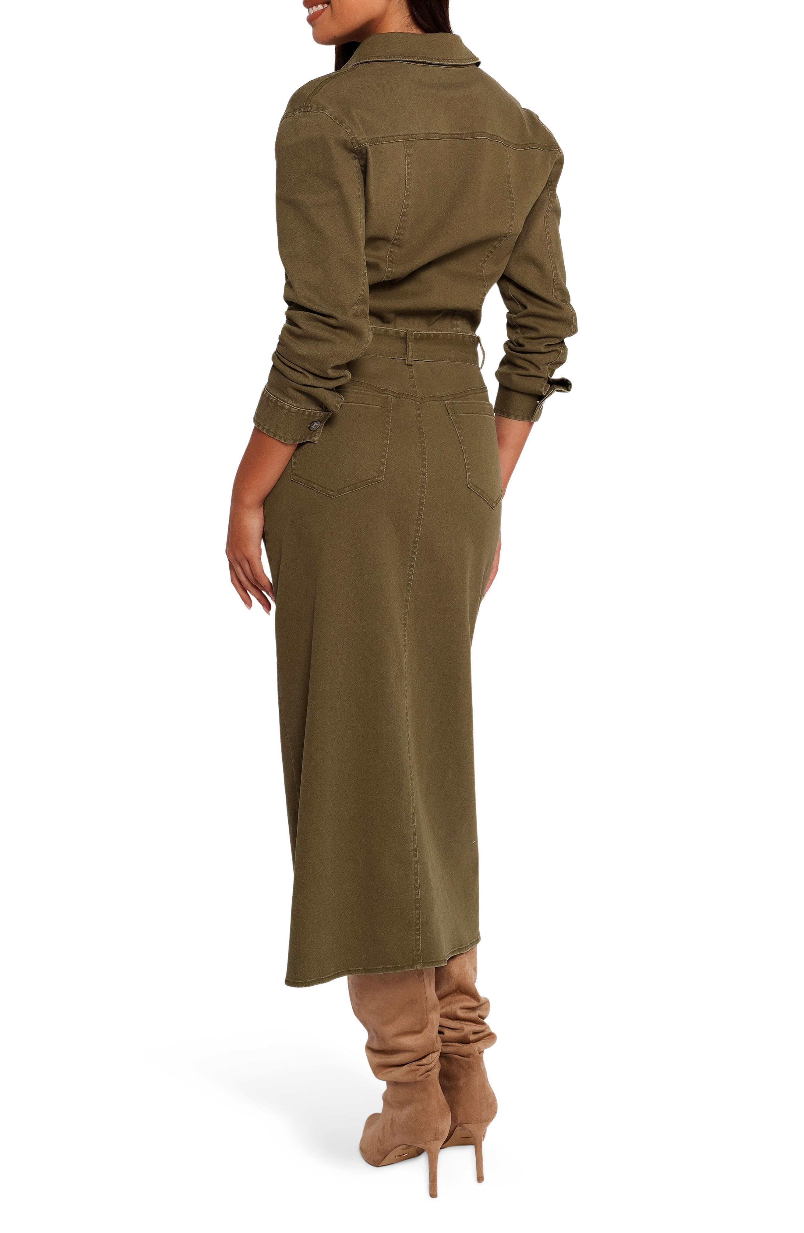 Cortney Long Sleeve Stretch Cotton Twill Maxi Dress - image 2