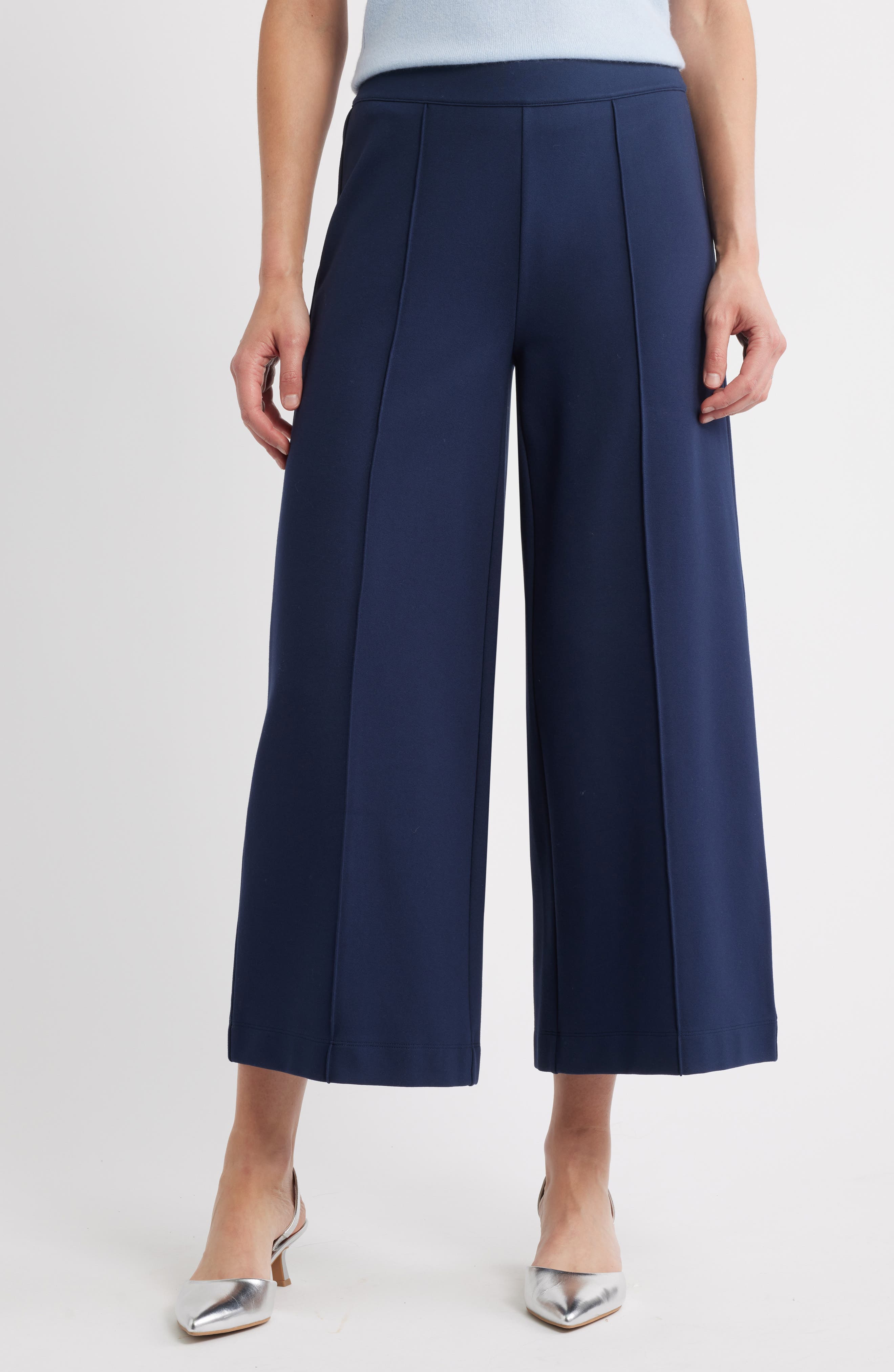 Wide Leg Crop Ponte Pants - image 3