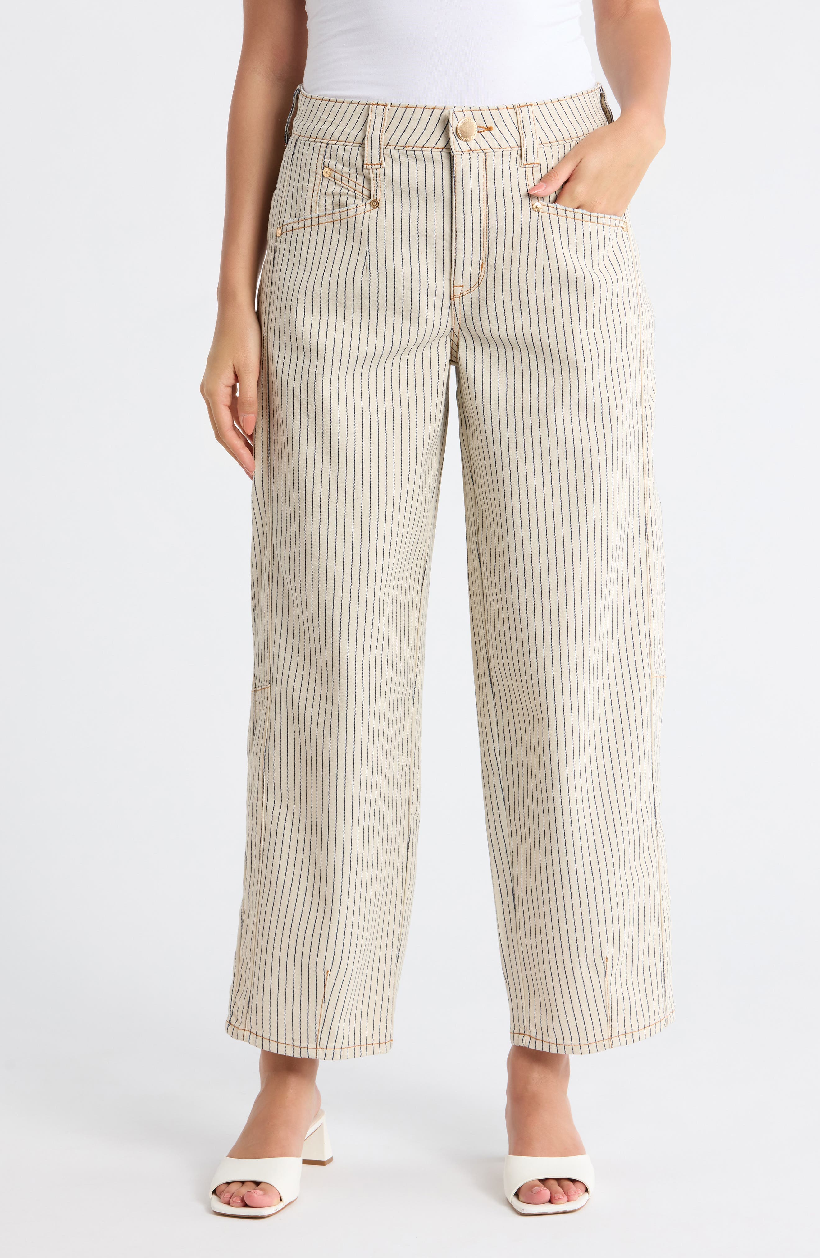 Stripe Relaxed Barrel Leg Pants - image 1