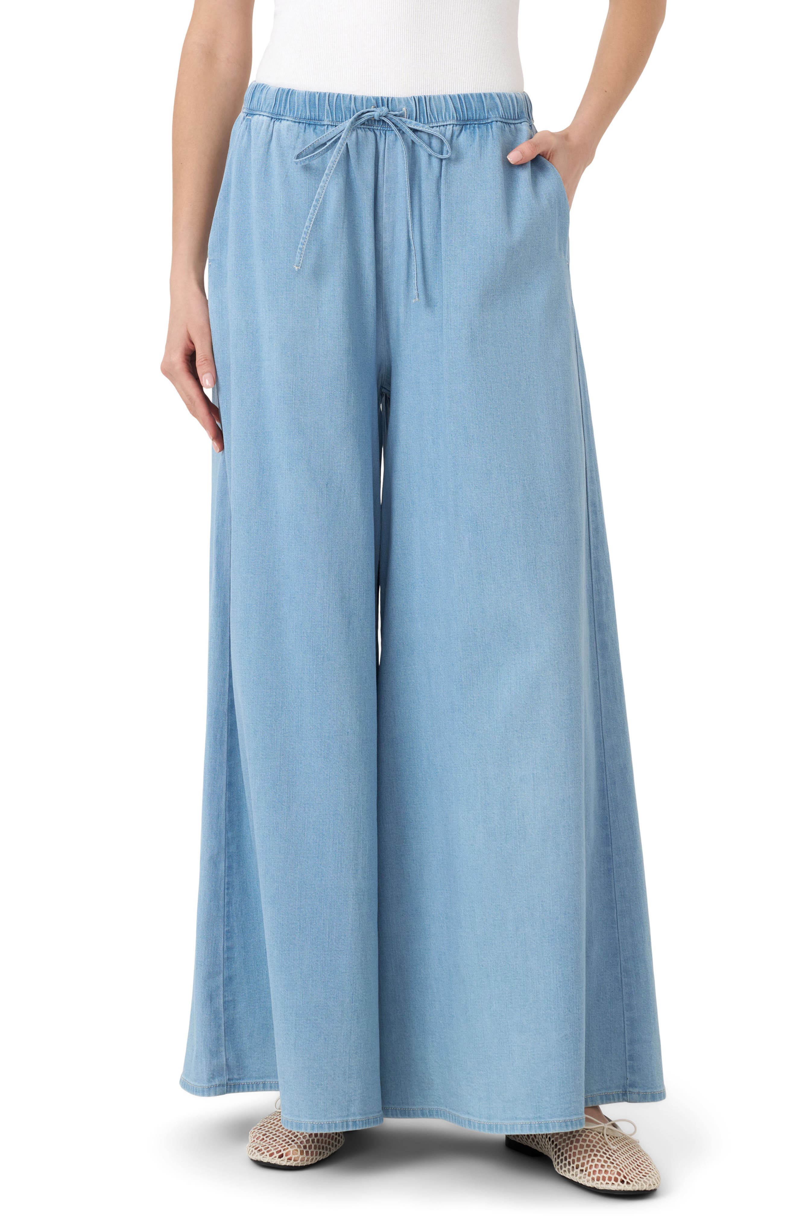 Chambray Wide Leg Beach Pants - image 1