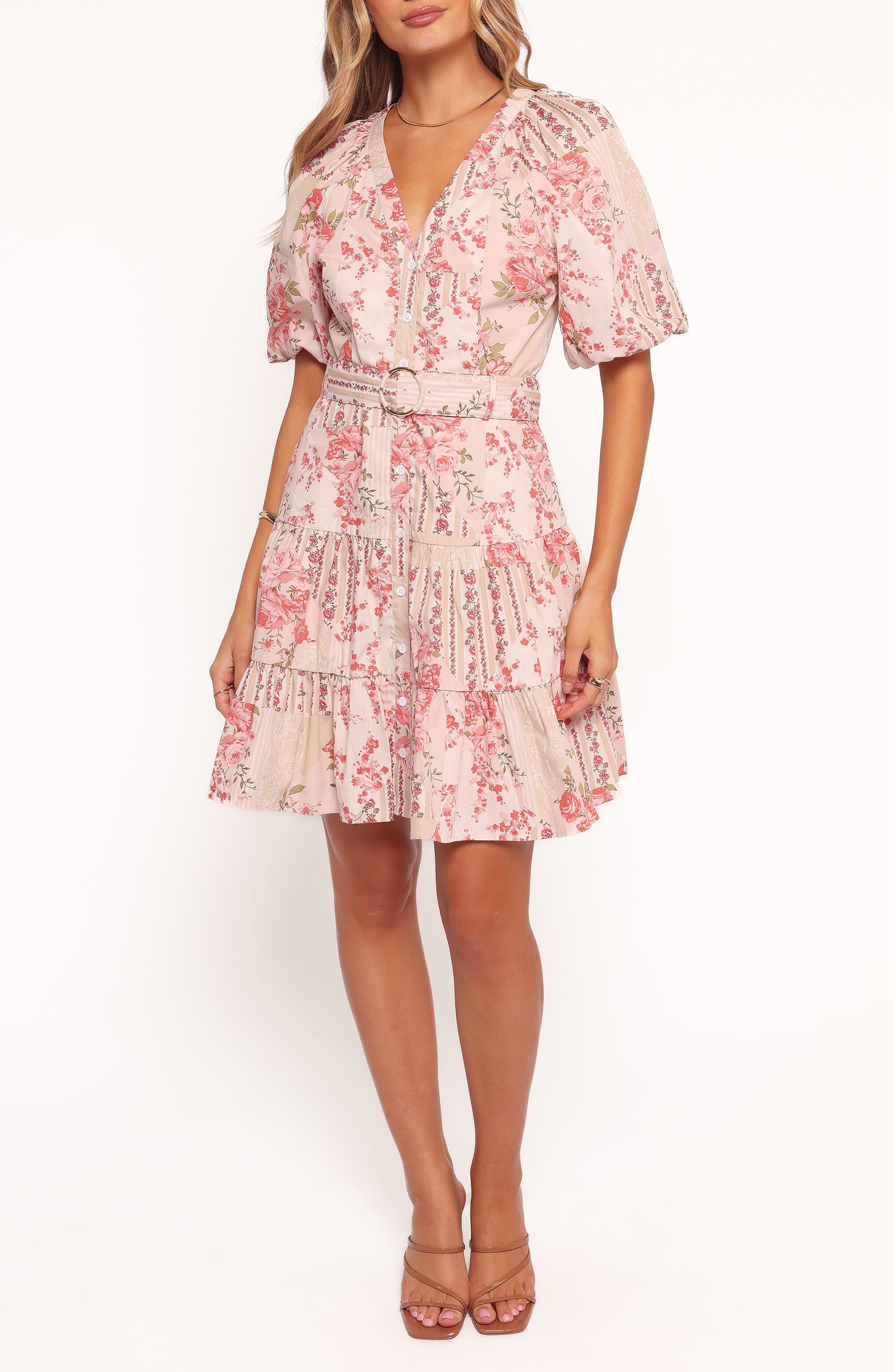Columbia Floral Print Belted Dress - image 1