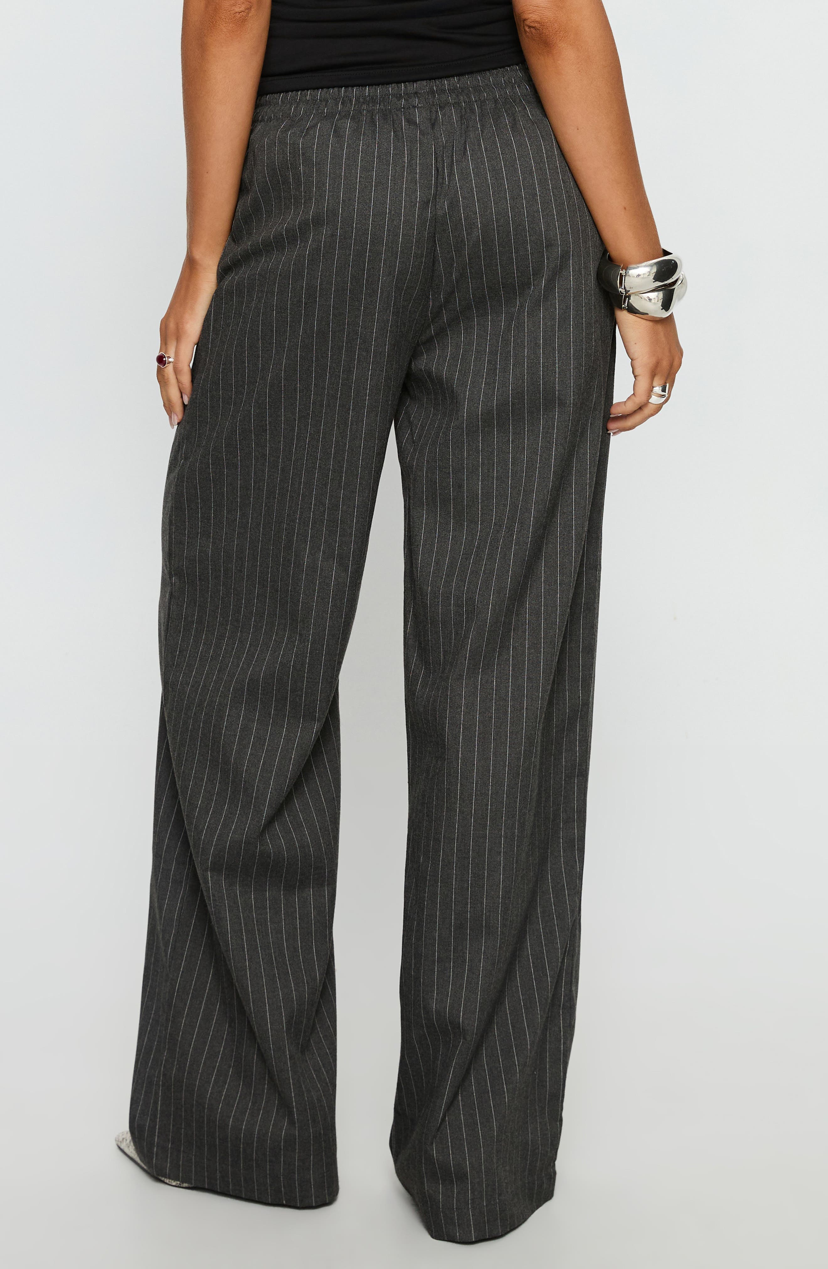 Jaysa Pinstripe Baggy Wide Leg Pants - image 2