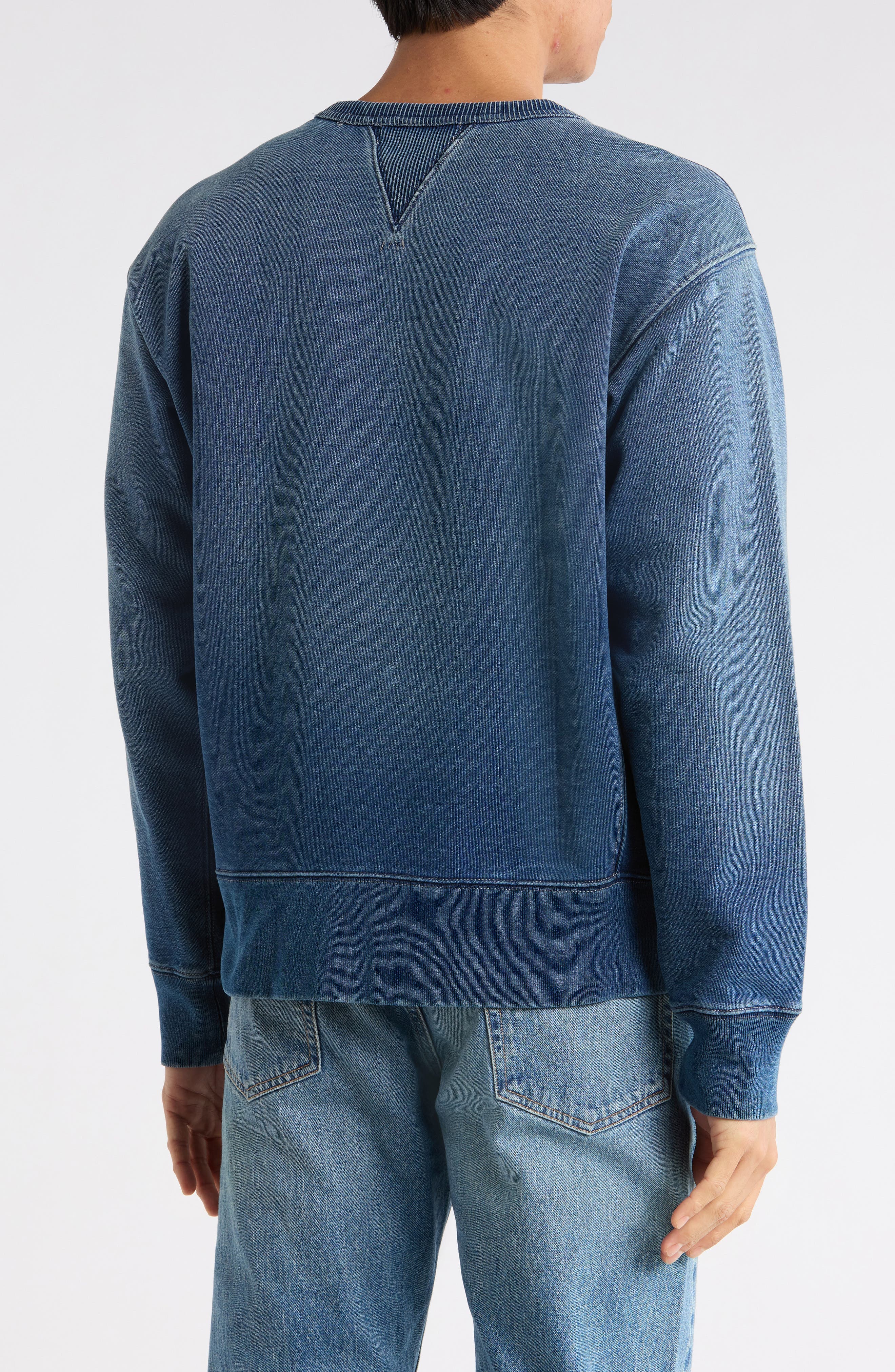 Loopback Double V Crewneck Sweater - image 2