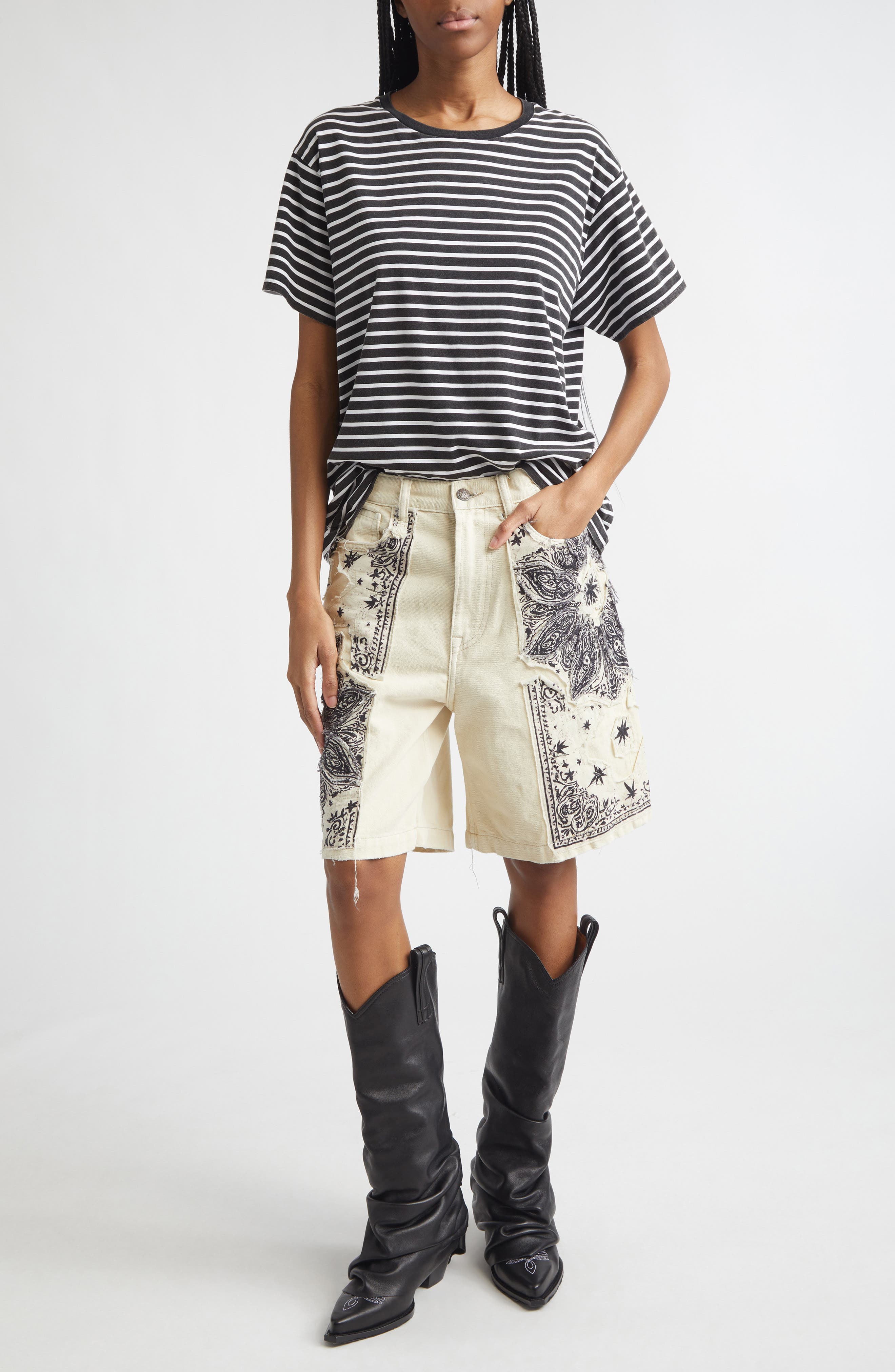 Relaxed Denim Bermuda Shorts - image 2