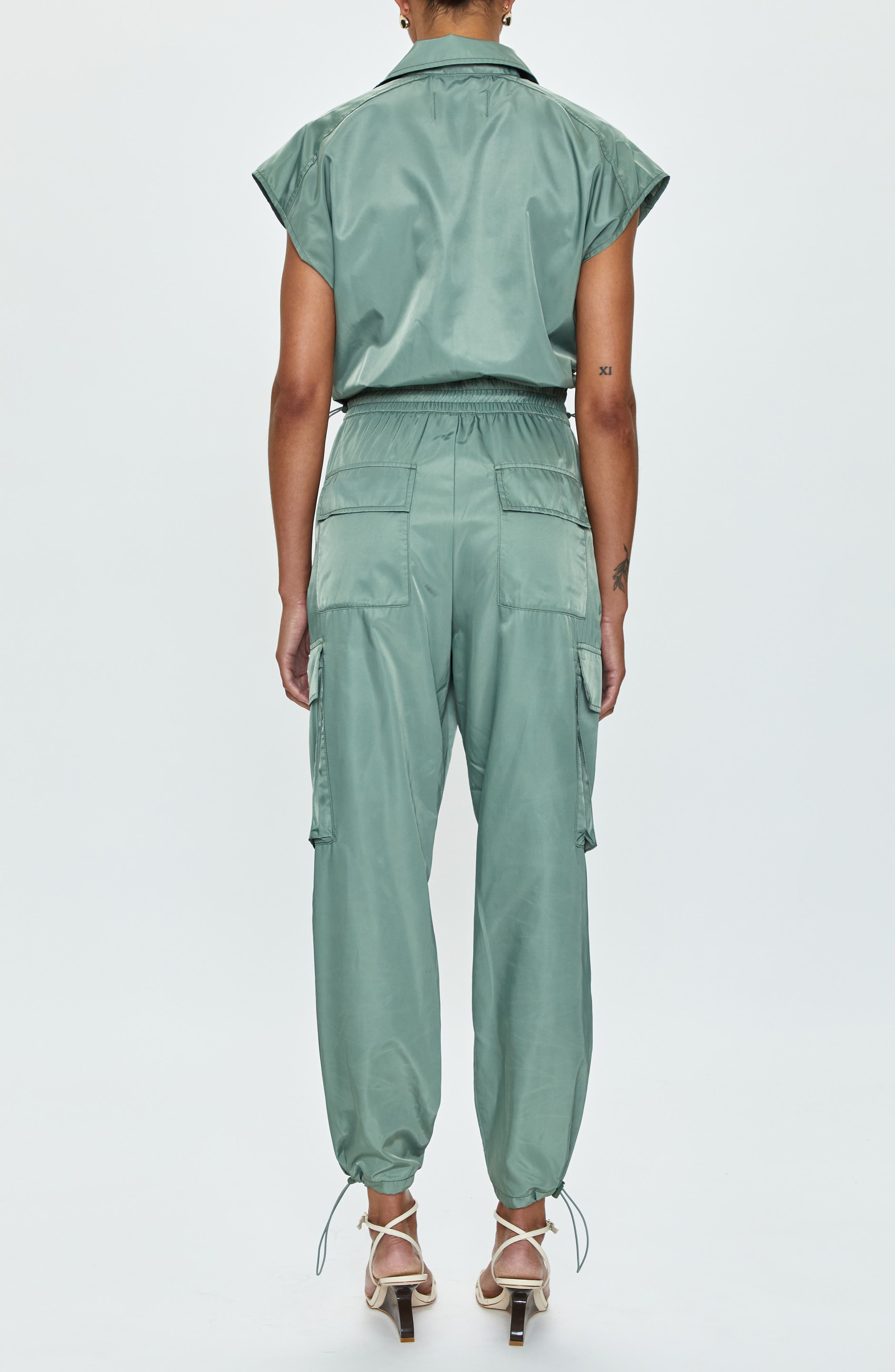 Jade Smocked Waist Utility Jumpsuit - image 2