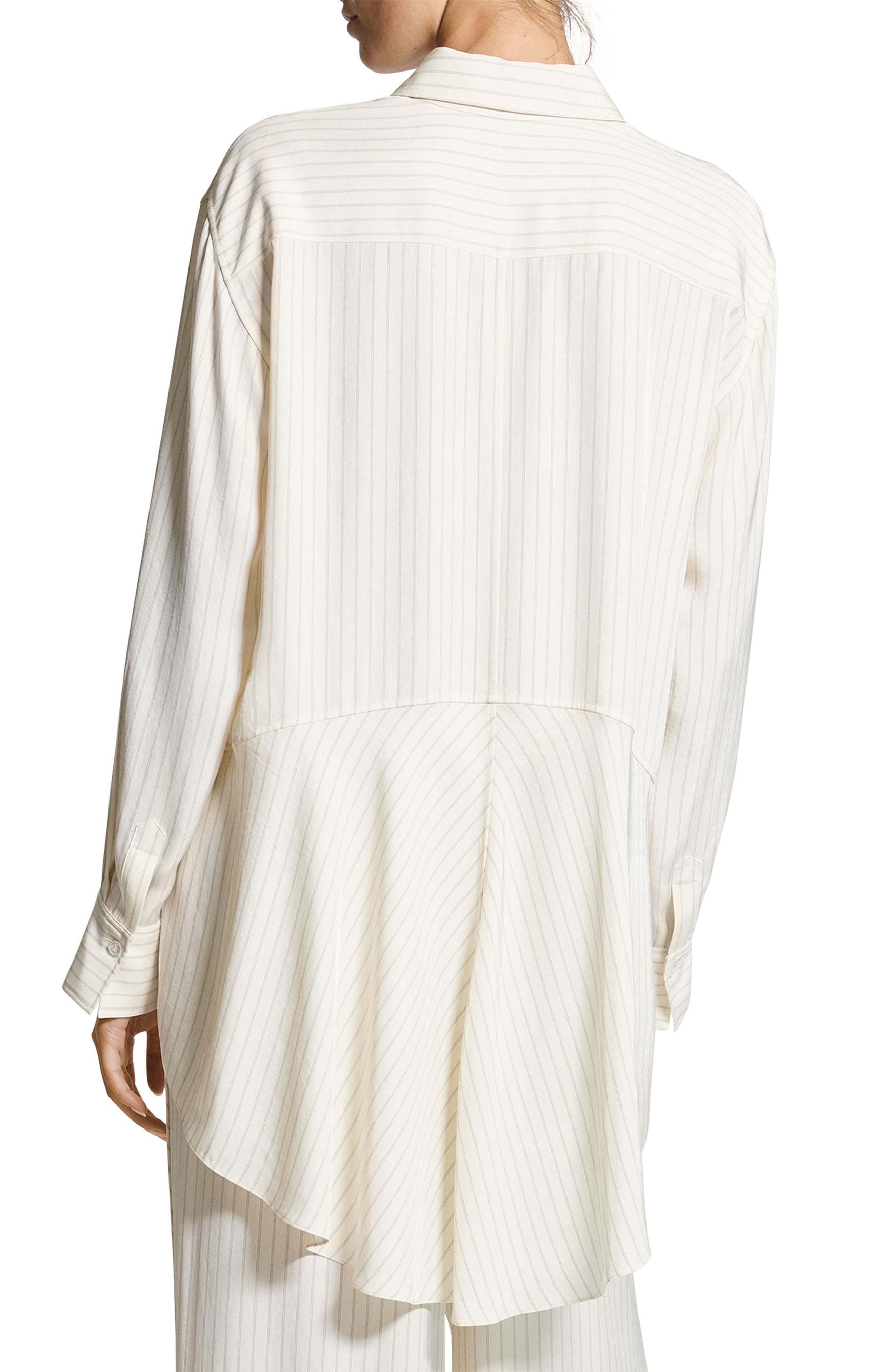 Stripe High-Low Button-Up Shirt - image 2
