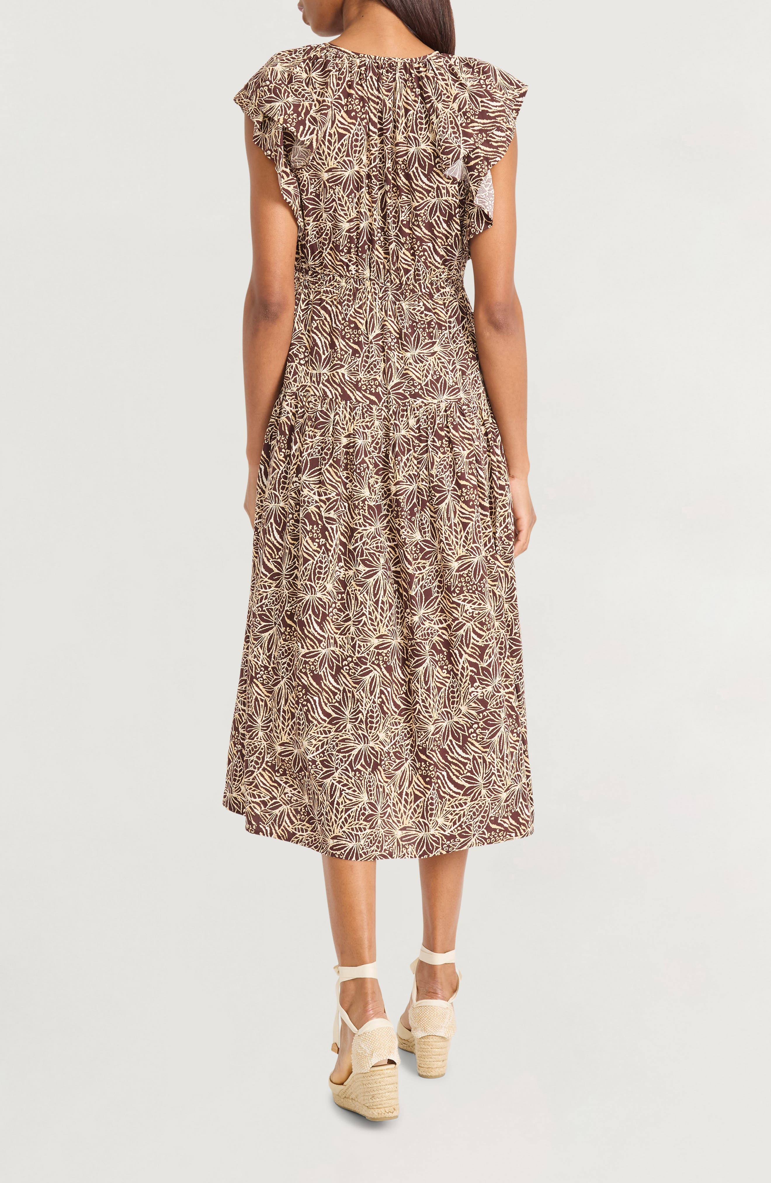 Ruffle Cap Sleeve Midi Dress - image 2