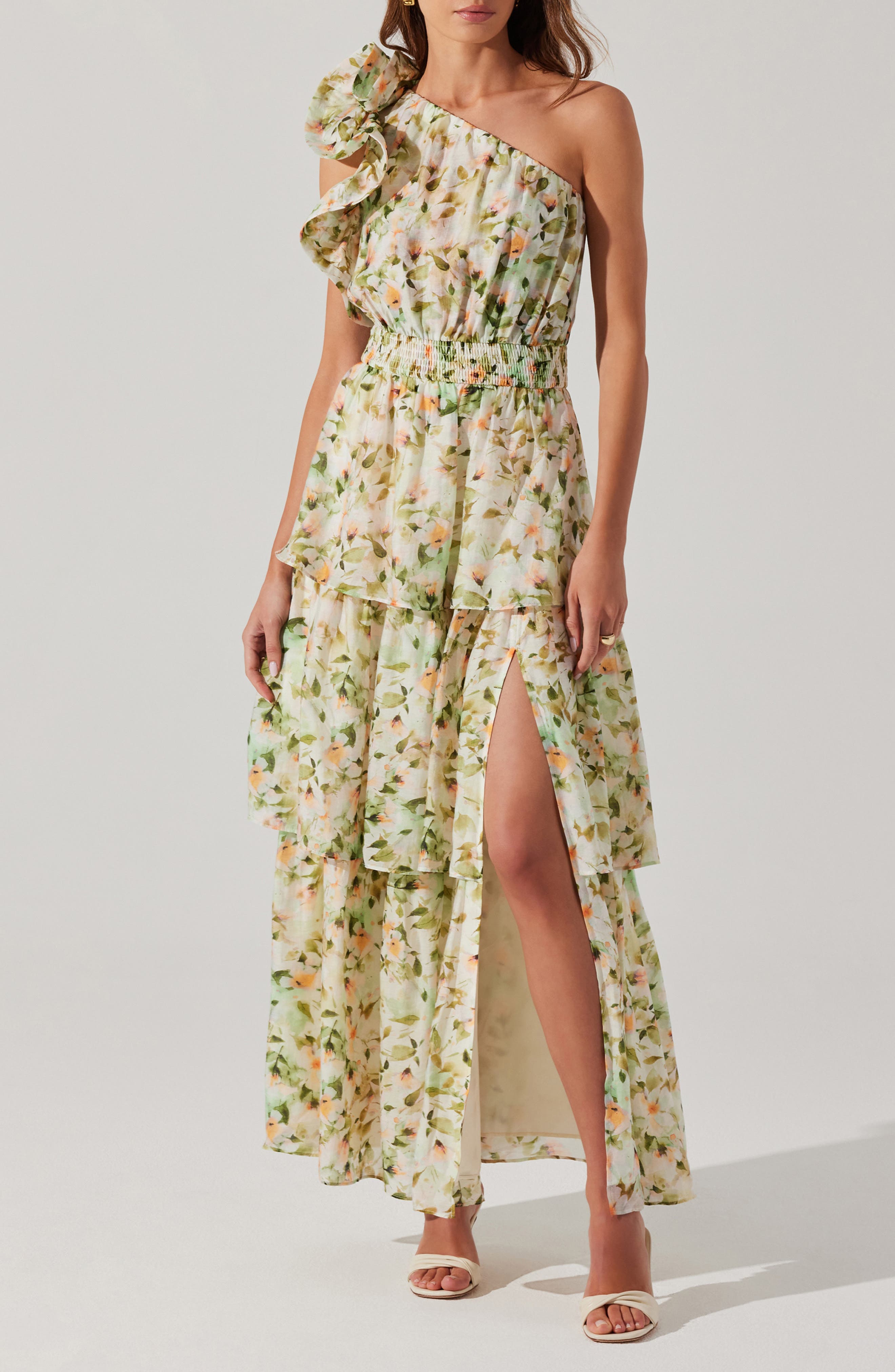 Imelda Floral One-Shoulder Dress - image 1