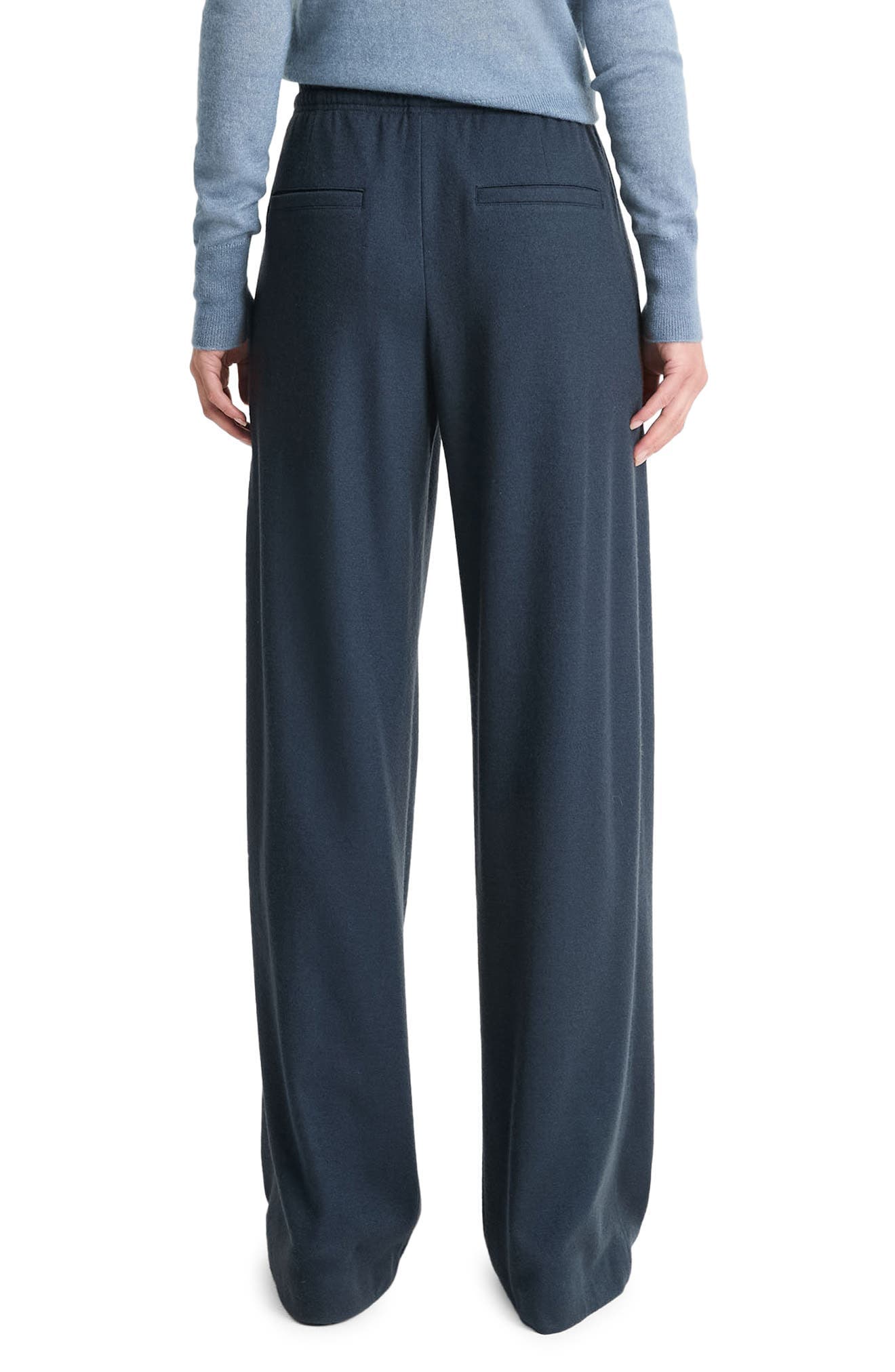 Wool Blend Pull-On Wide Leg Drawstring Pants - image 2