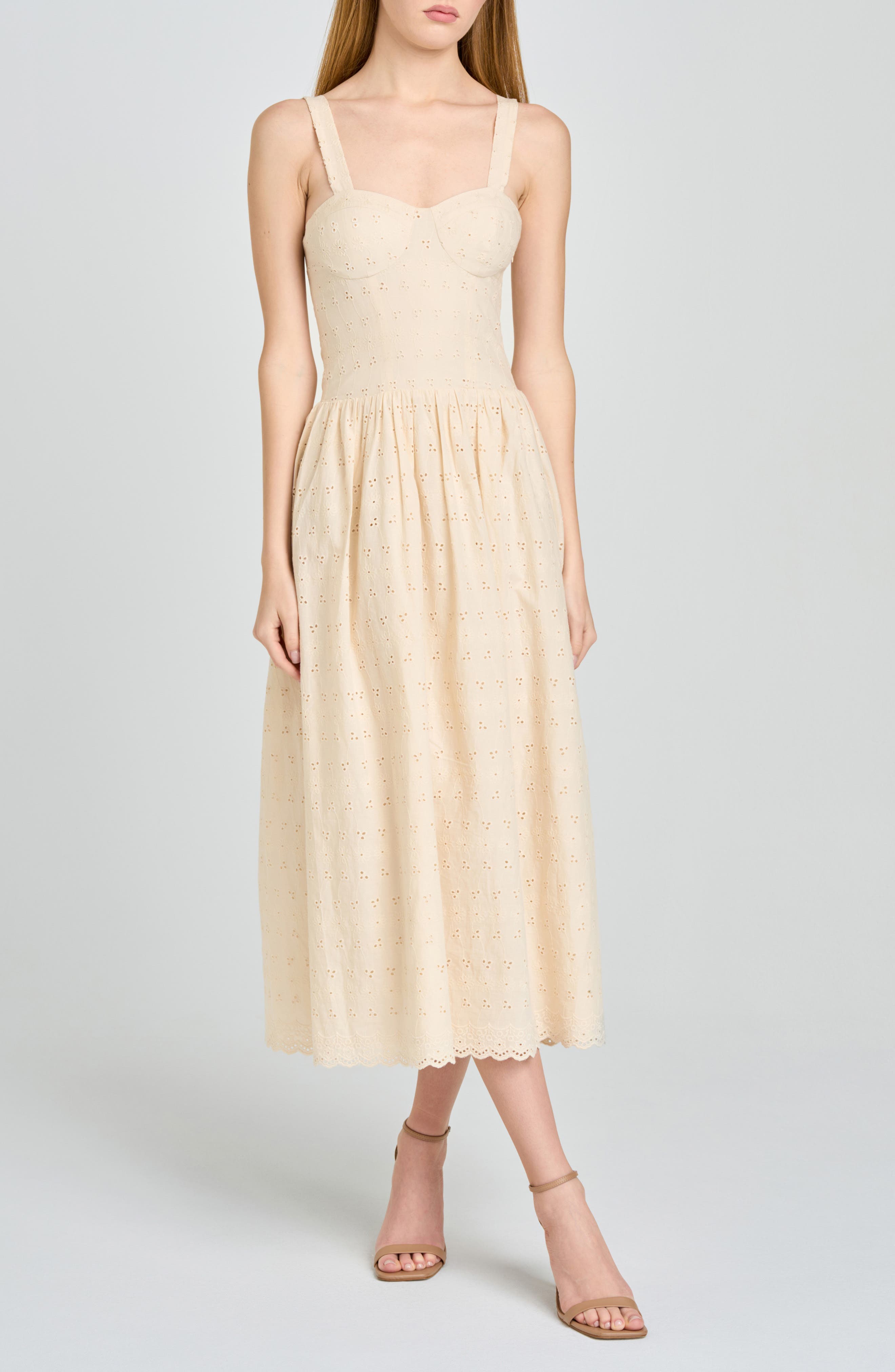 Lillian Eyelet Cotton Midi Dress - image 1