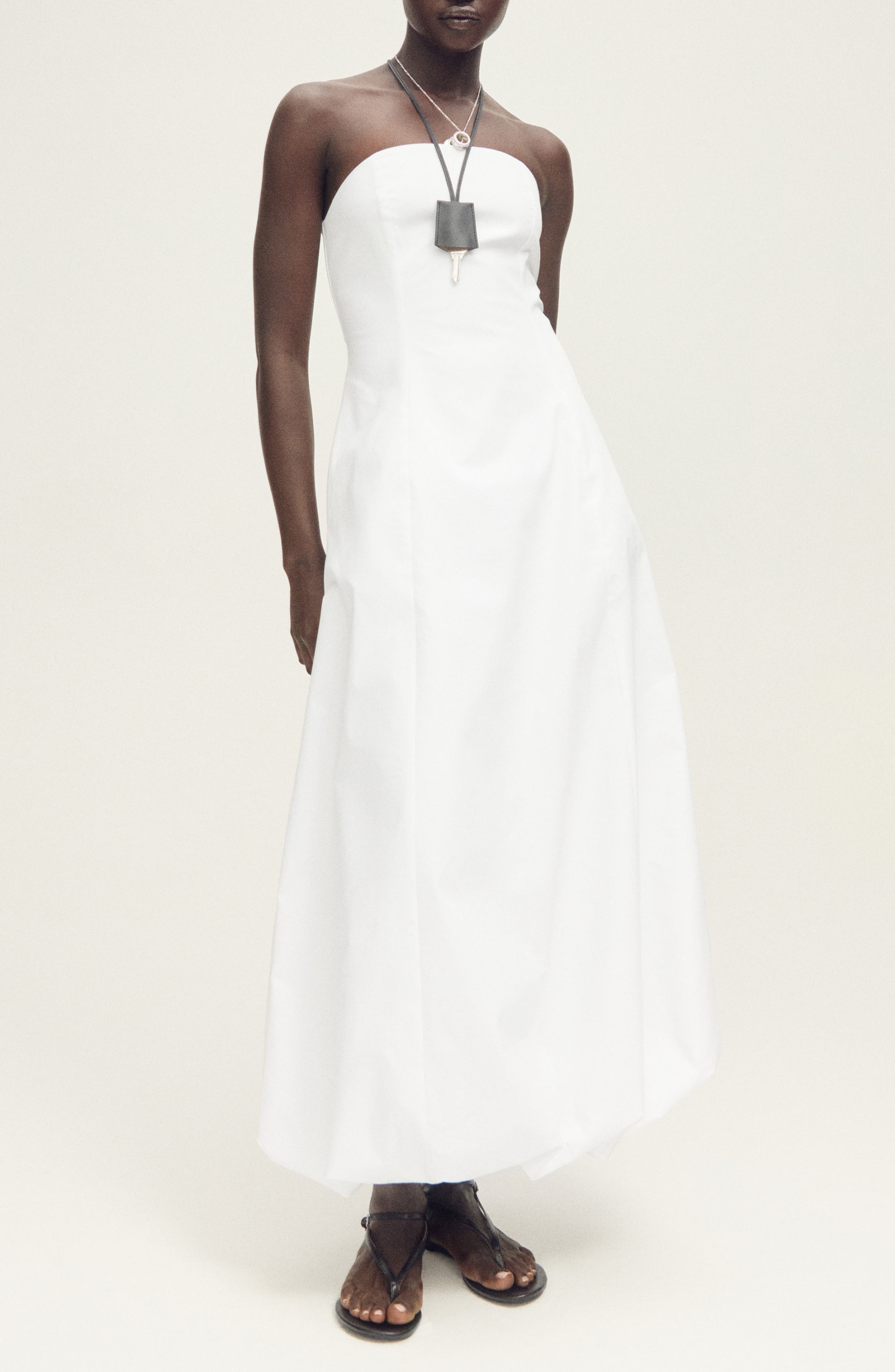 Strapless Puff Maxi Dress - image 1