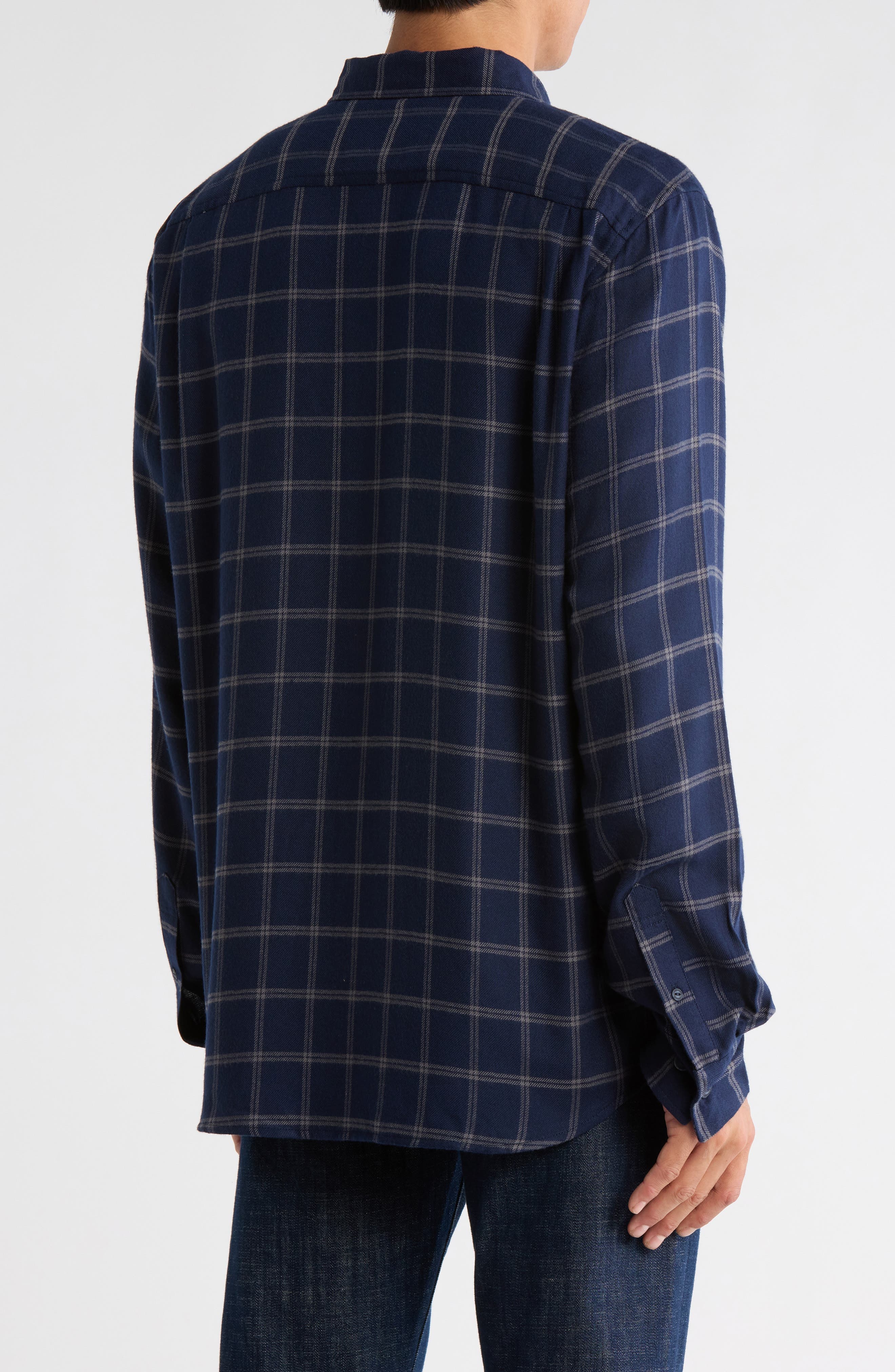 Luxe Plaid Flannel Button-Up Shirt - image 4