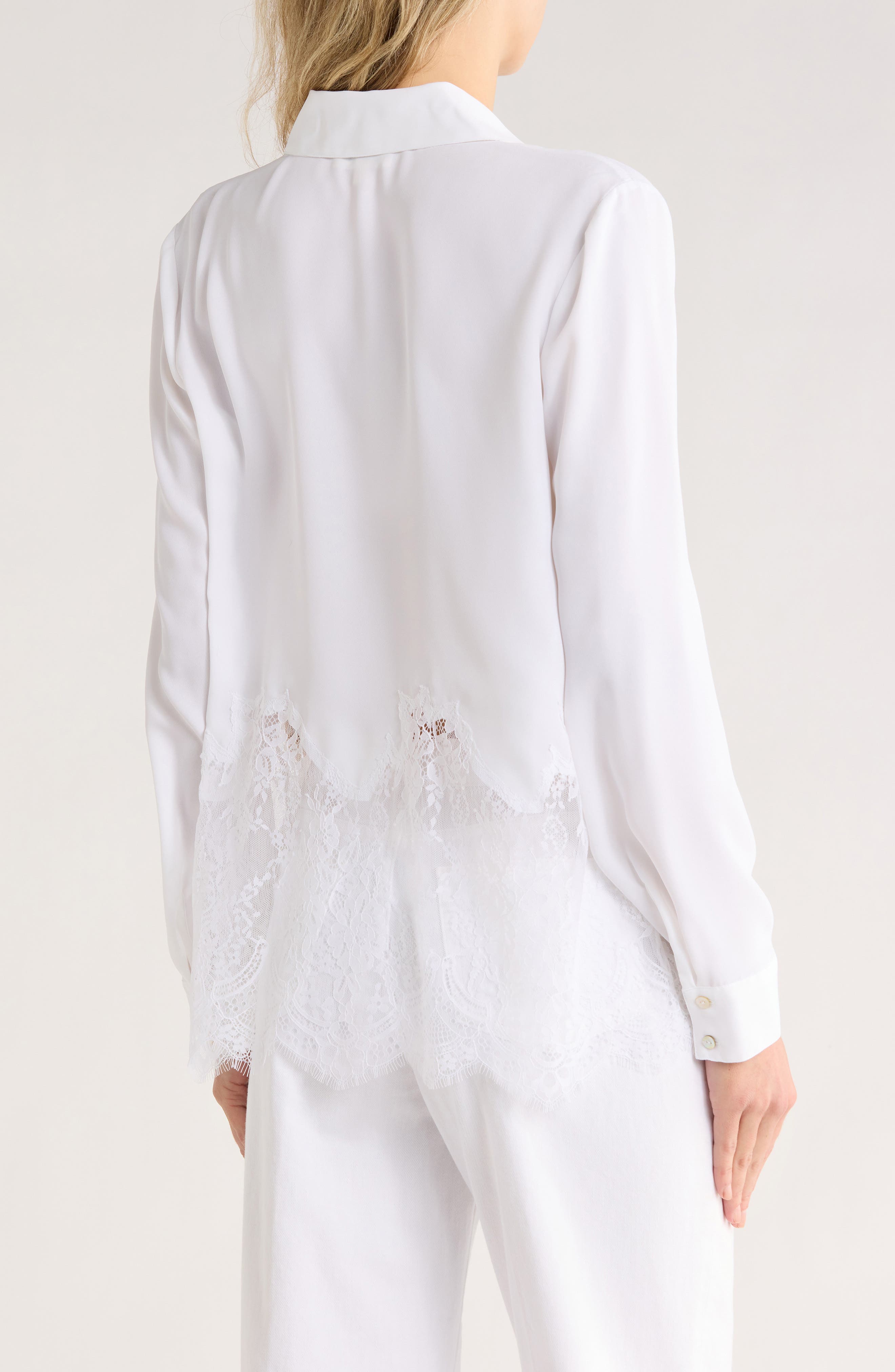 Adalee Lace Trim Button-Up Shirt - image 2