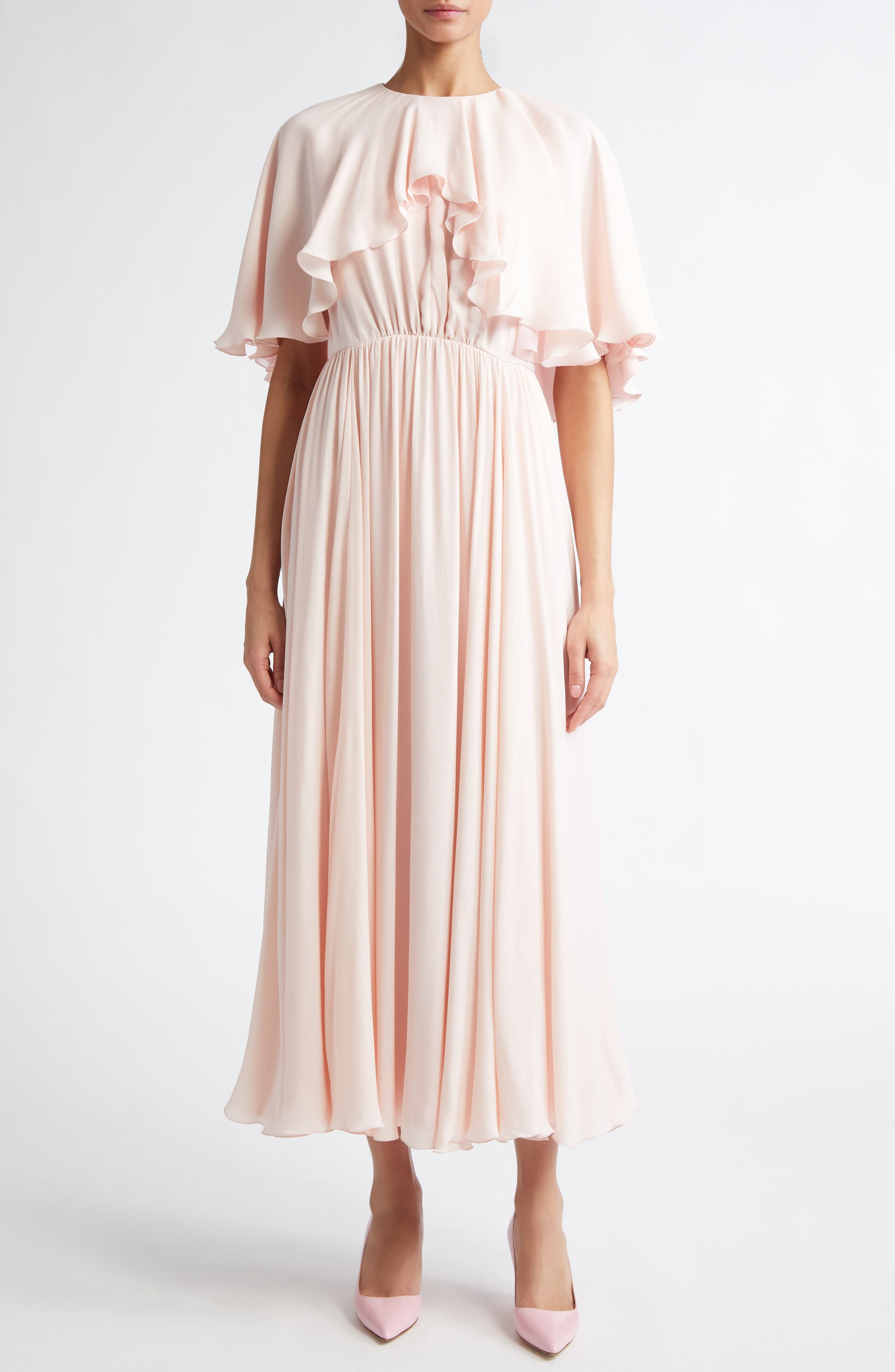 Cape Overlay Georgette Dress - image 1