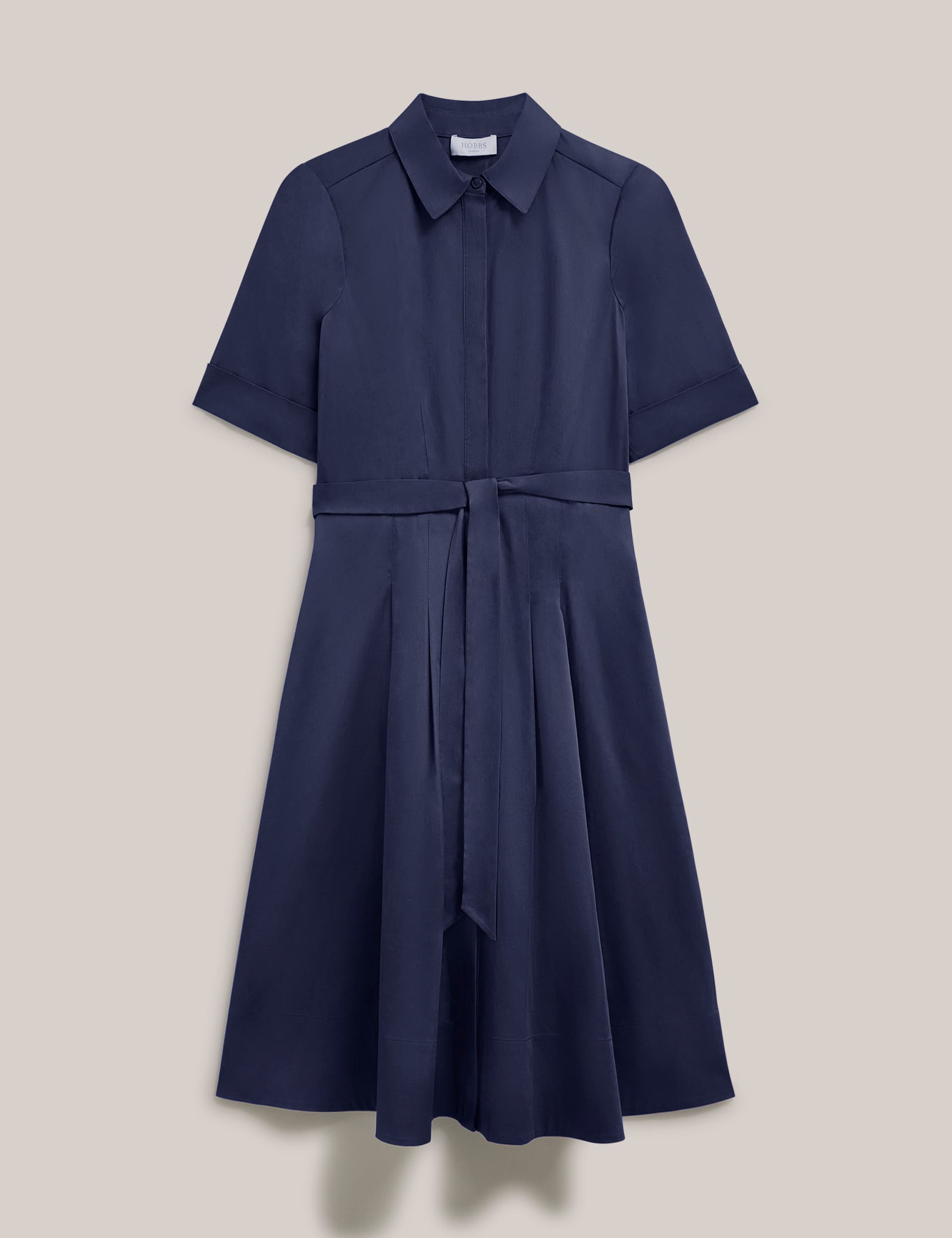 Brigitta Pleated Tie Belt Shirt Dress - image 4
