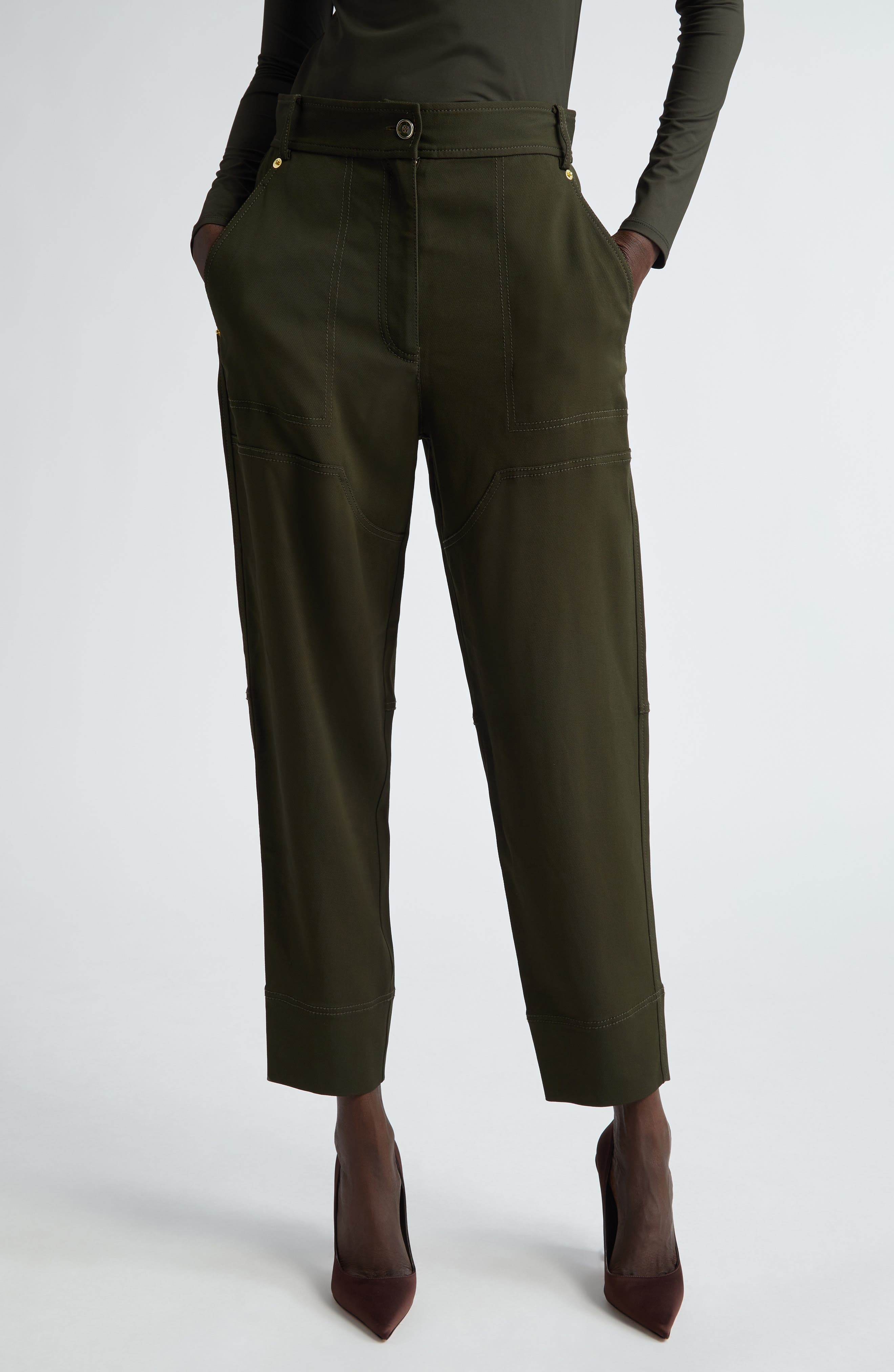Stretch Twill Tapered Ankle Pants - image 1