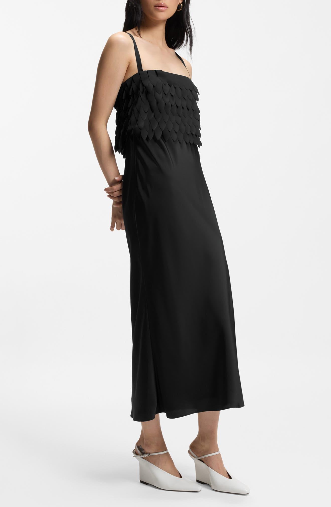 Dalaster Faux Feather Bodice Maxi Dress - image 1