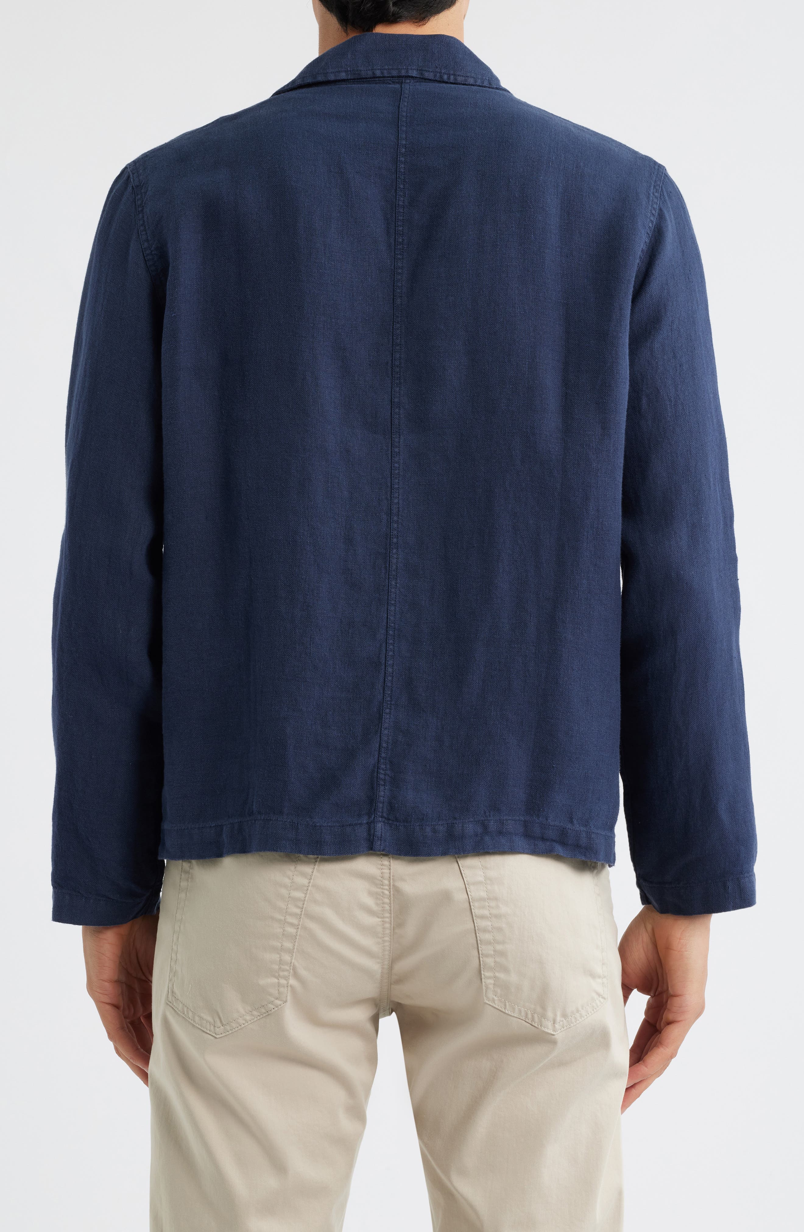 Navy Linen Three-Button Sport Coat - image 2