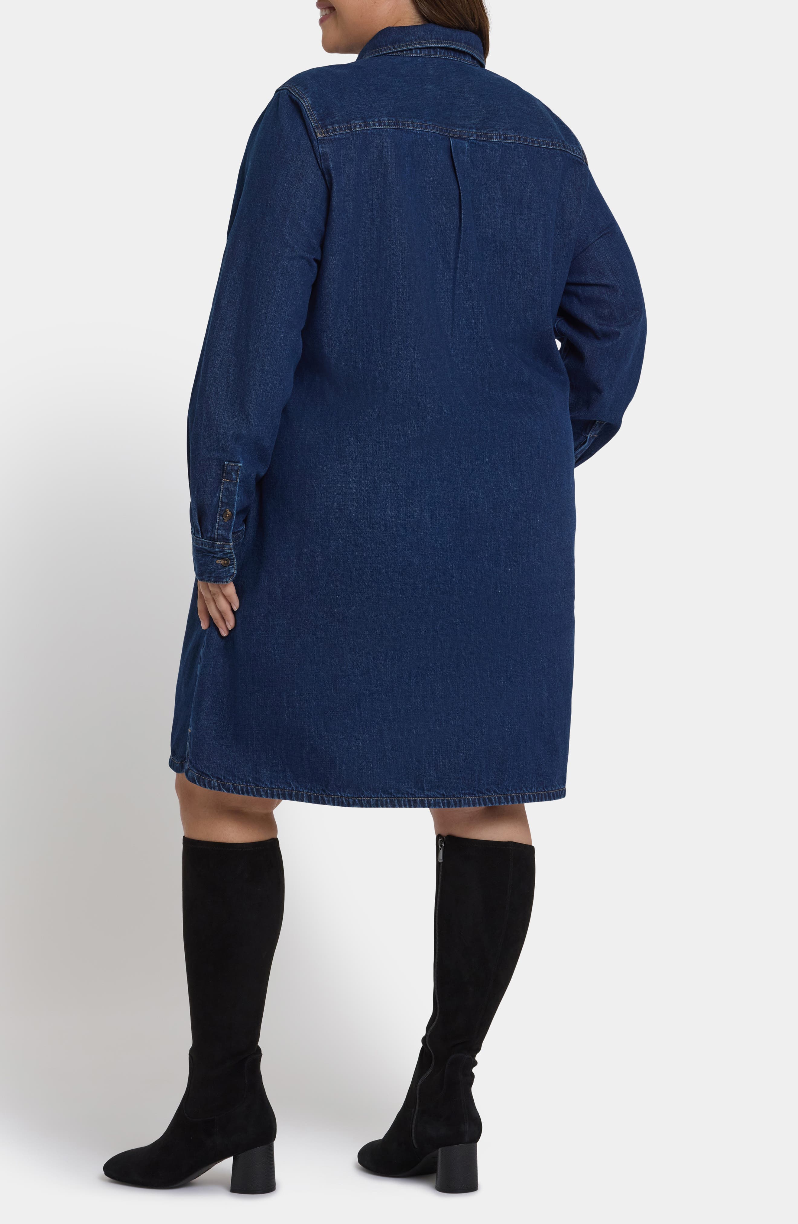 Reese Long Sleeve Denim Shirtdress - image 2