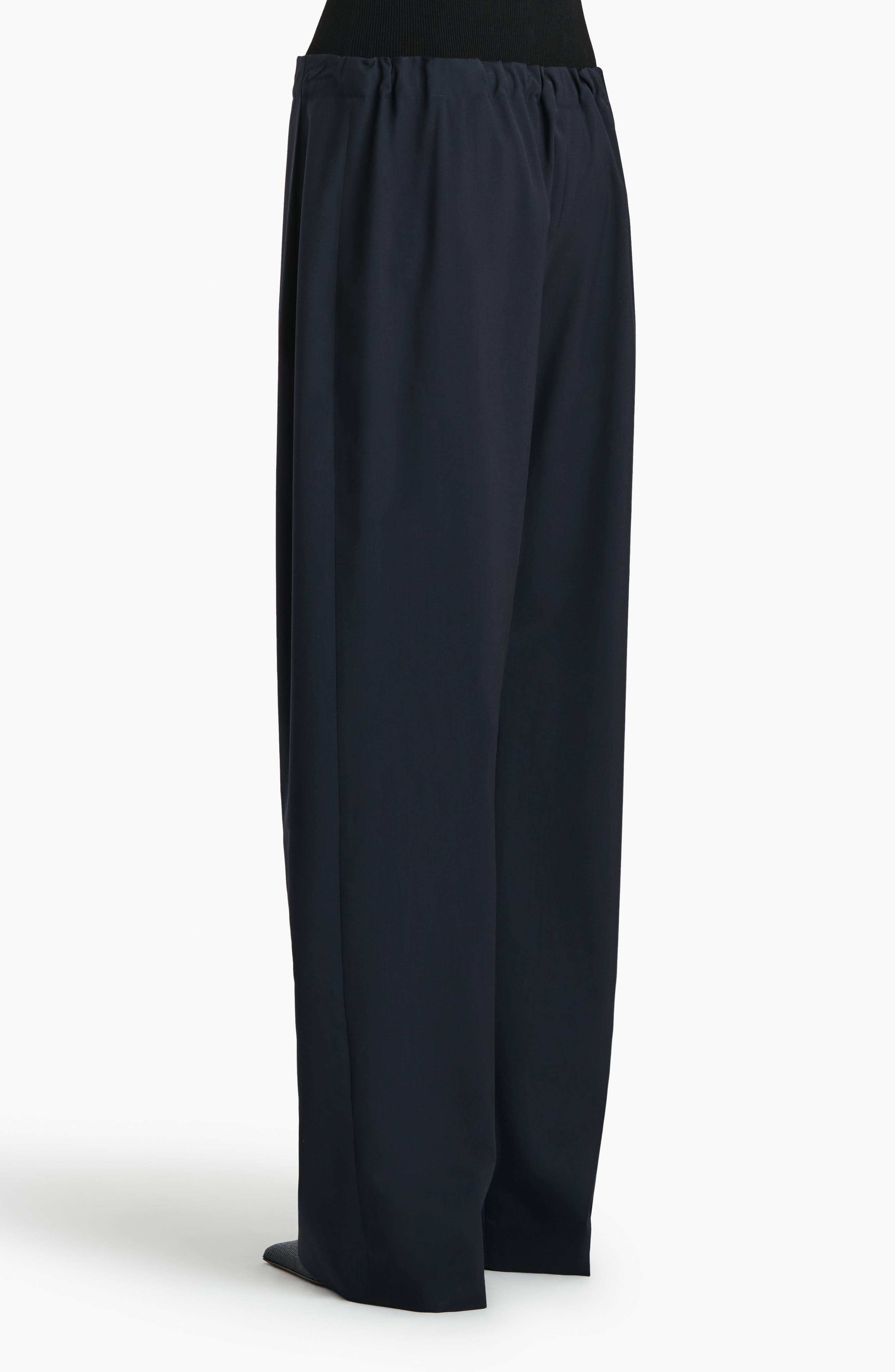 Rohen Tropical Virgin Wool Barrel Leg Drawstring Pants - image 2