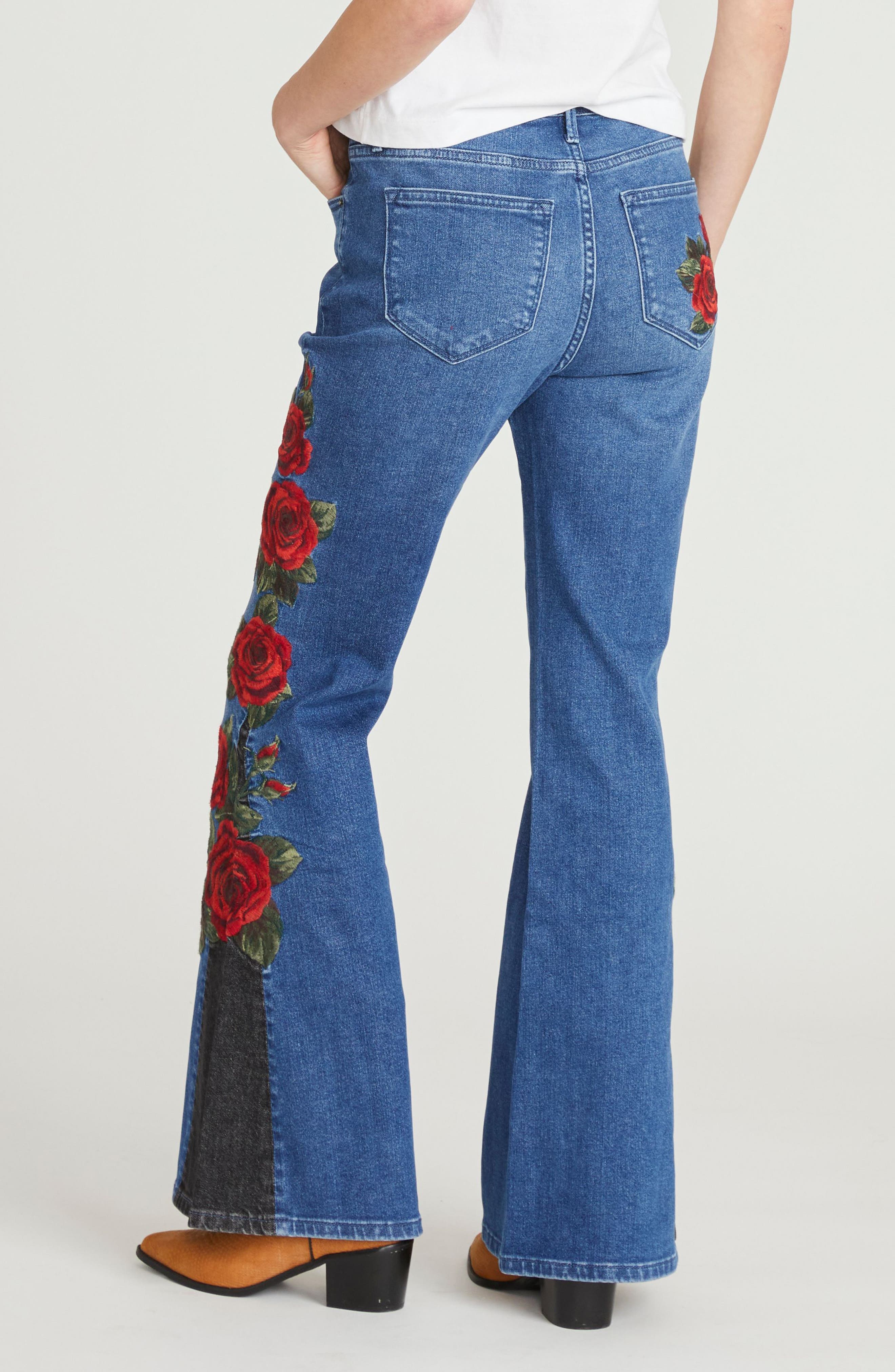Fab Farrah Midnight Rose Wide Leg Jeans - image 2