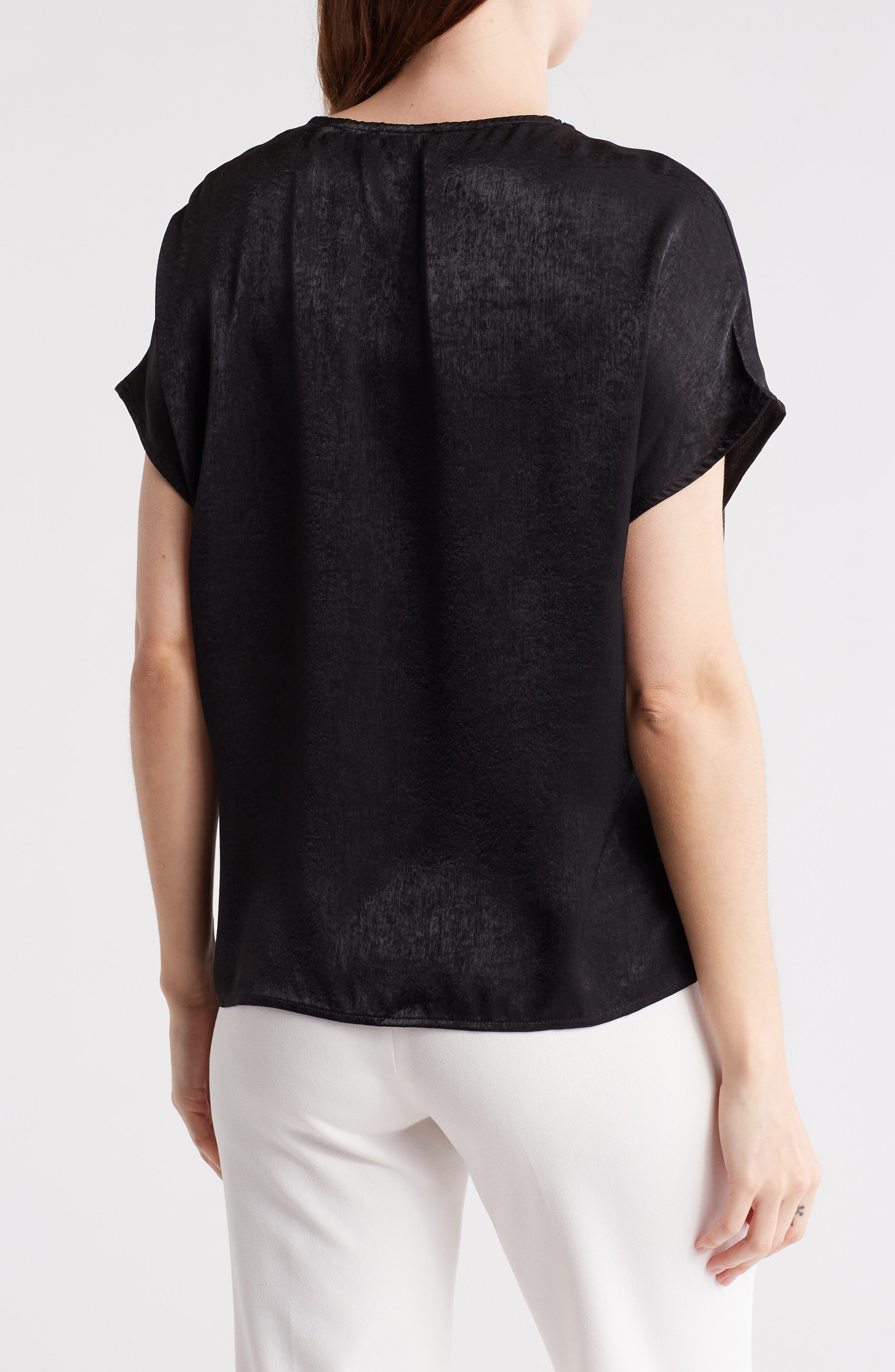 Shimmer Cap Sleeve Twist Hem Top - image 2