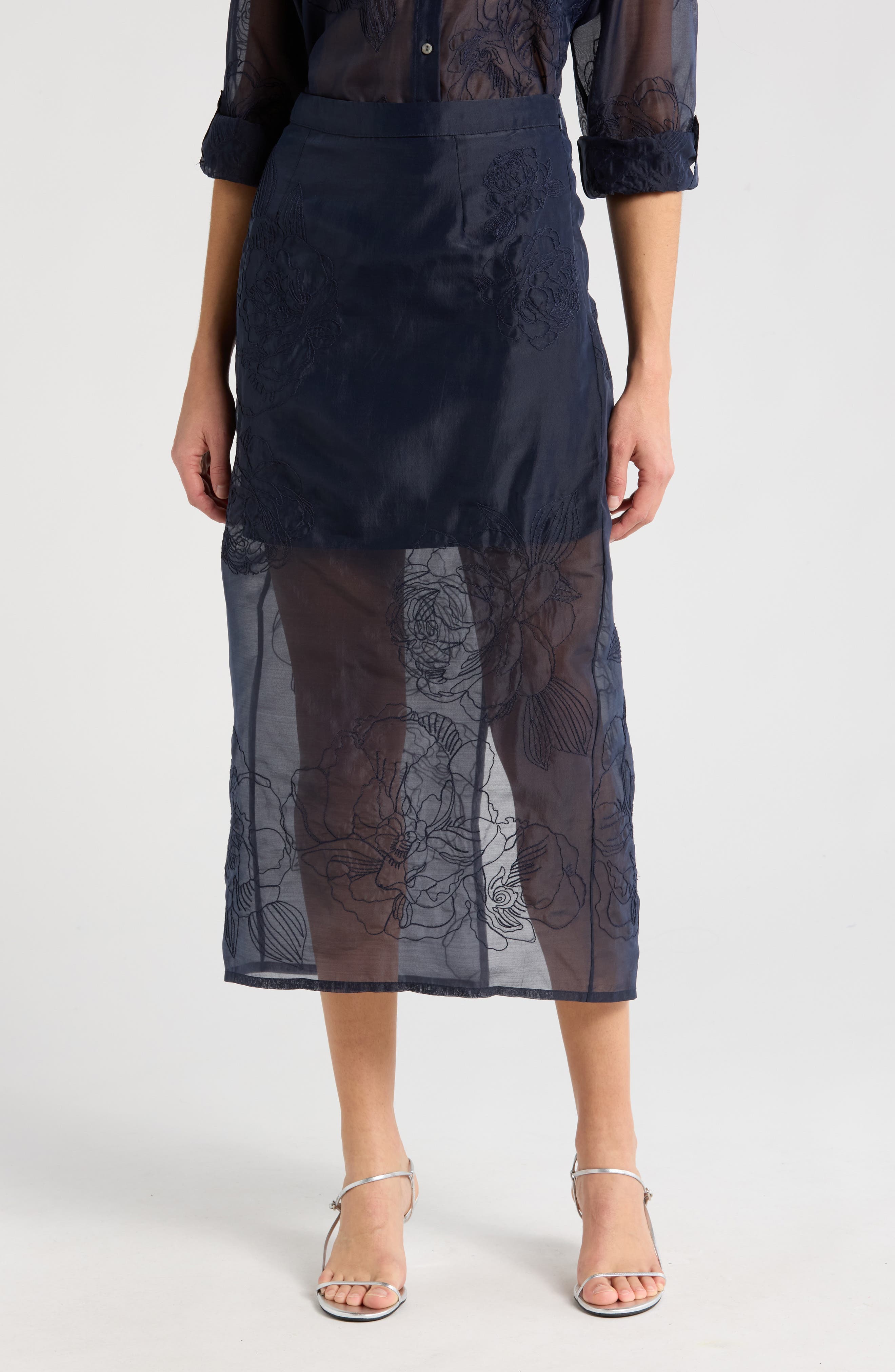 Etta Floral Embroidered Maxi Skirt - image 1