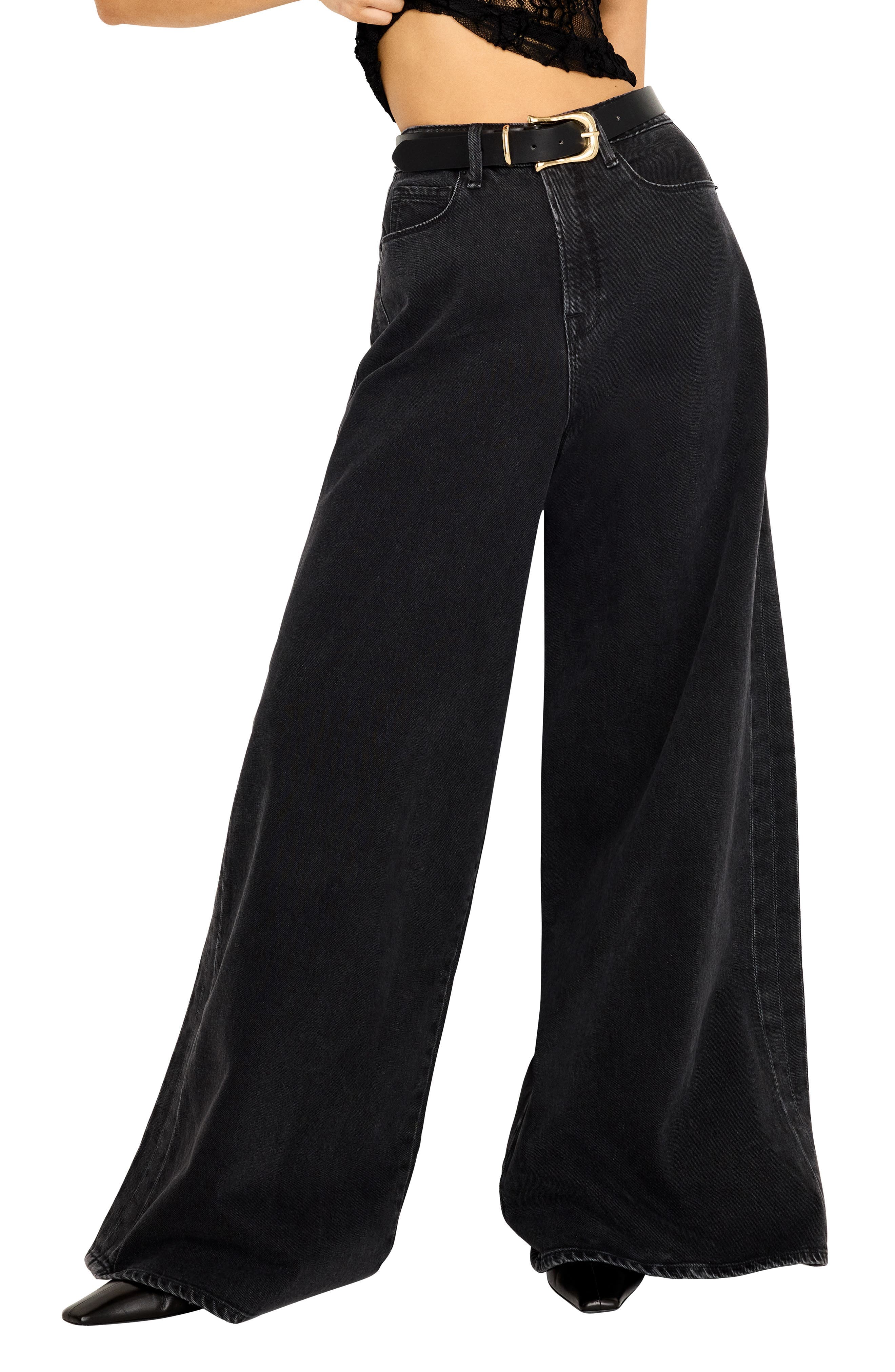 Paneled Wide Leg Jeans - image 1