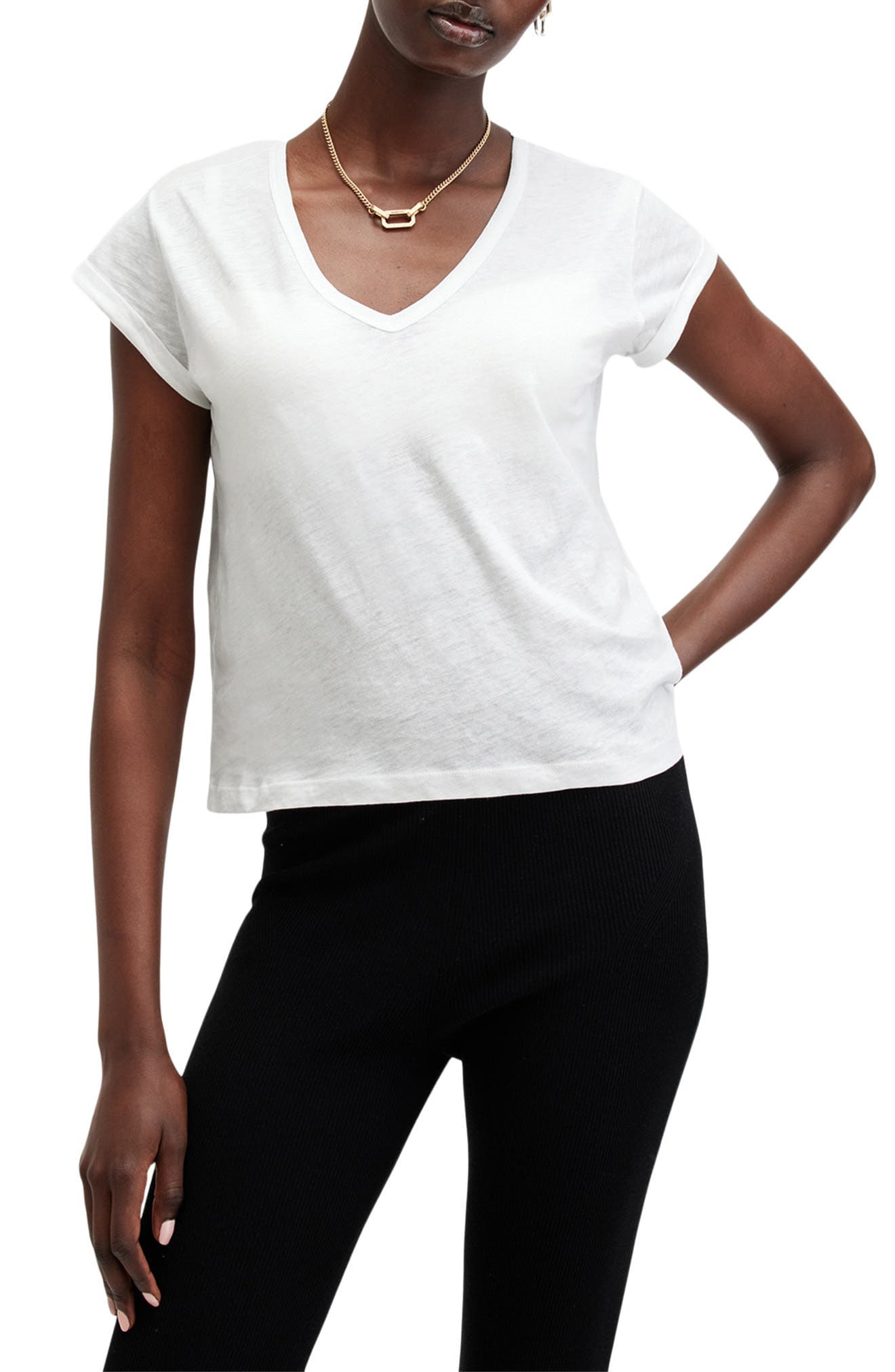 Anna V-Neck Cotton T-Shirt - image 1