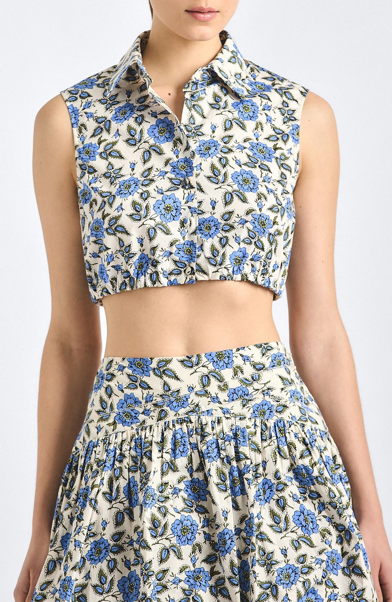 Faee Printed Cropped Shirt - image 1