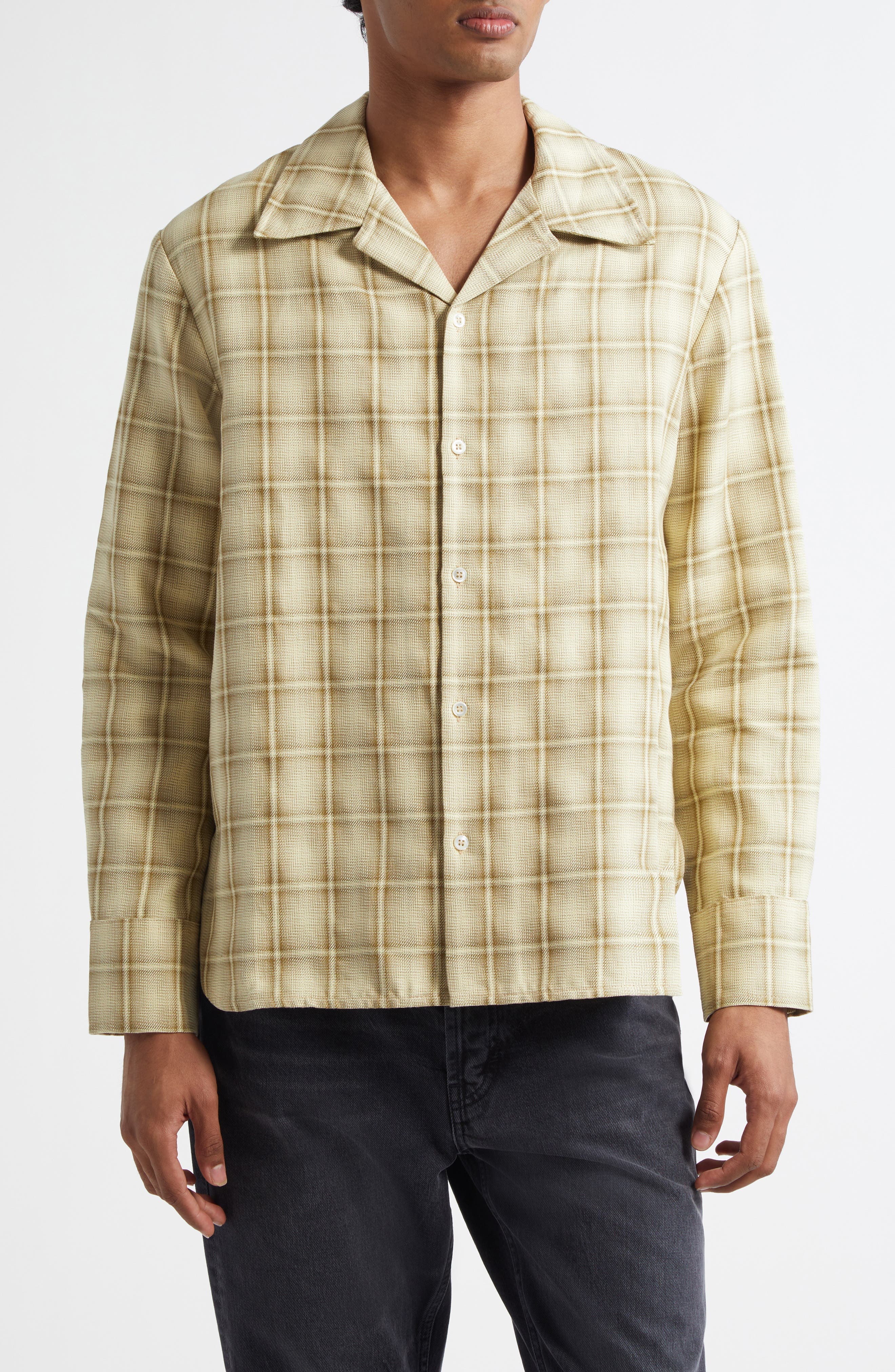 Ignacio Plaid Cotton & Linen Button-Up Shirt - image 1