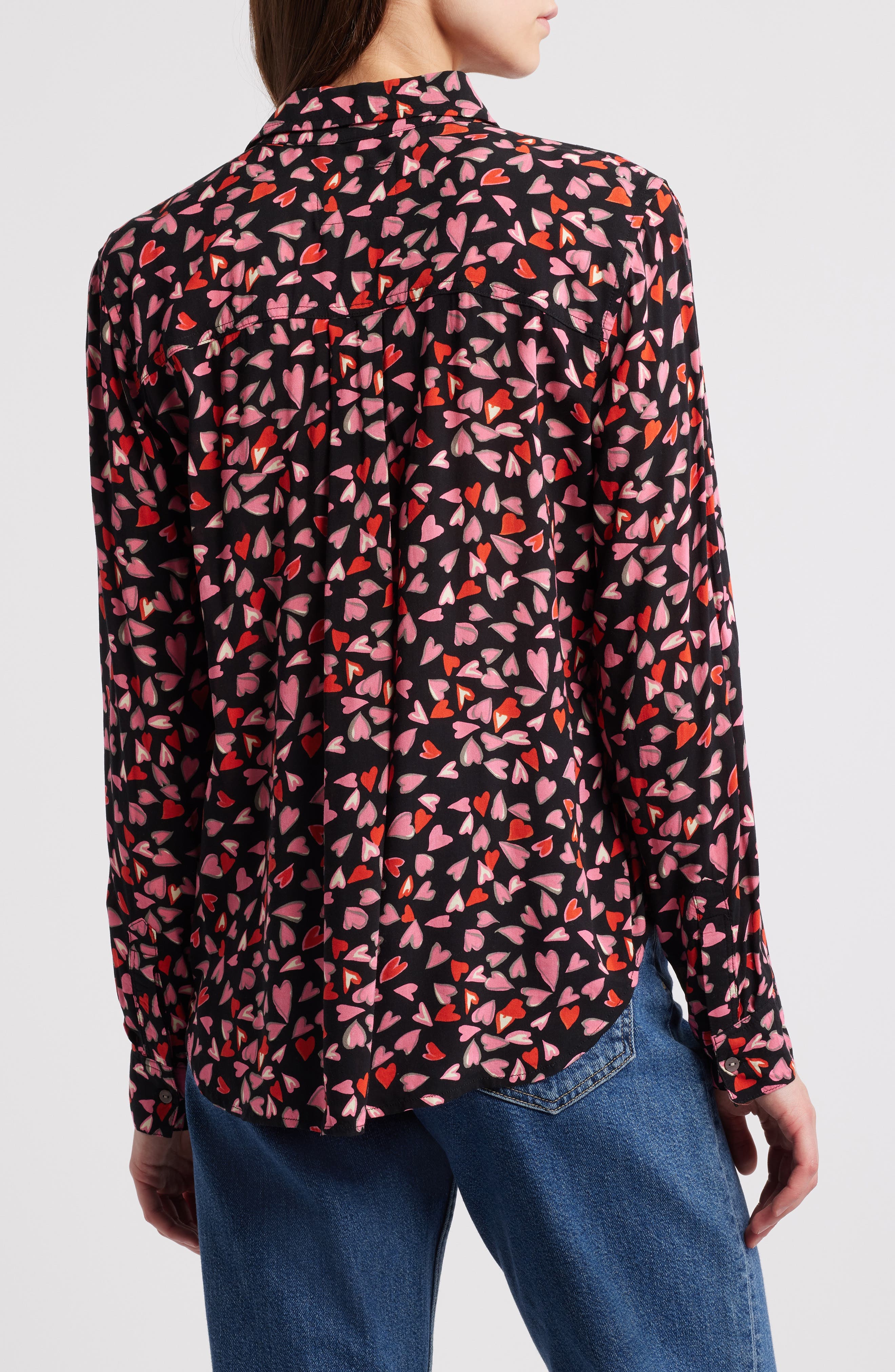 Josephine Heart Print Button-Up Shirt - image 2