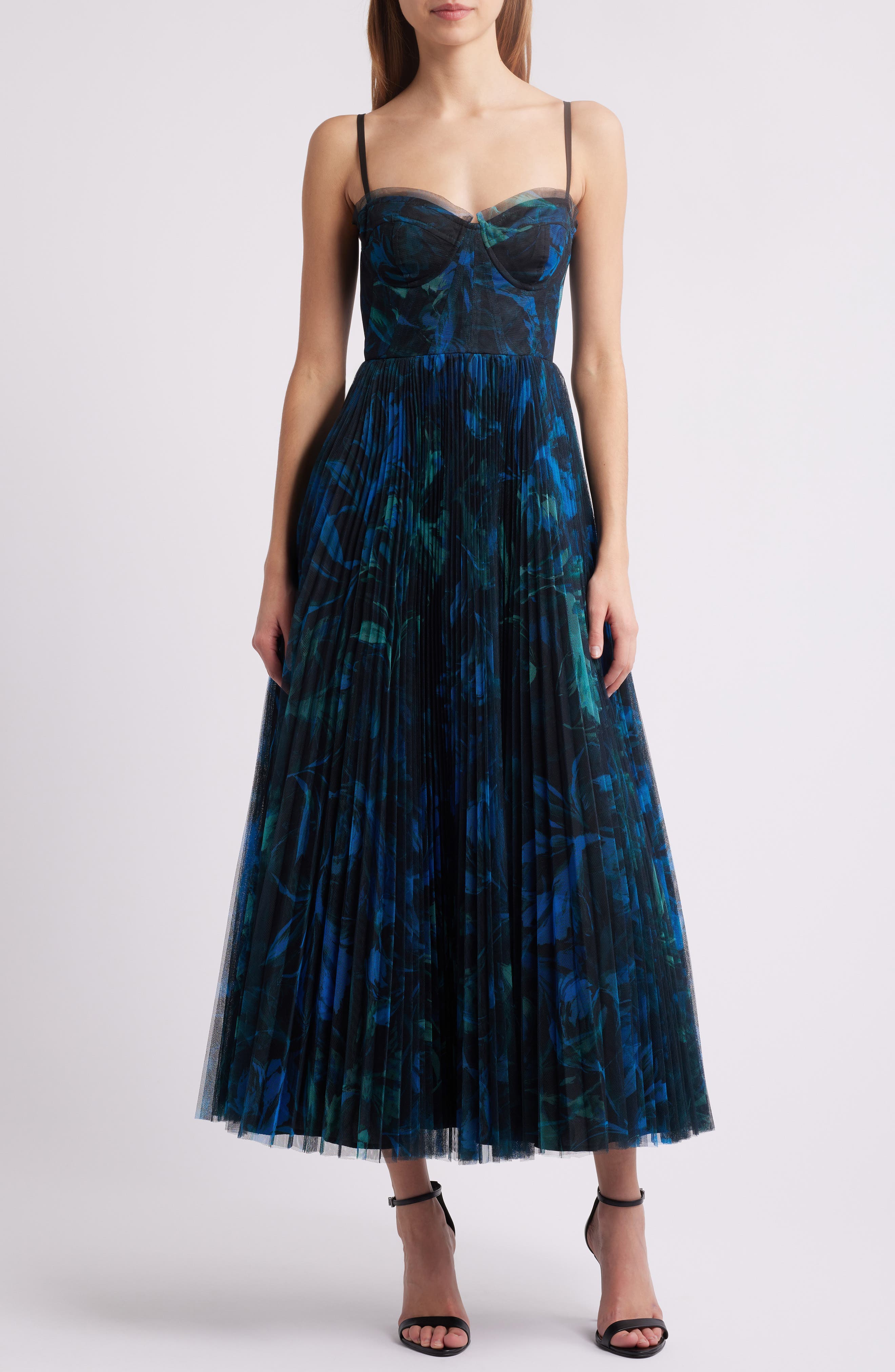 Corset Pleated Maxi Dress - image 1