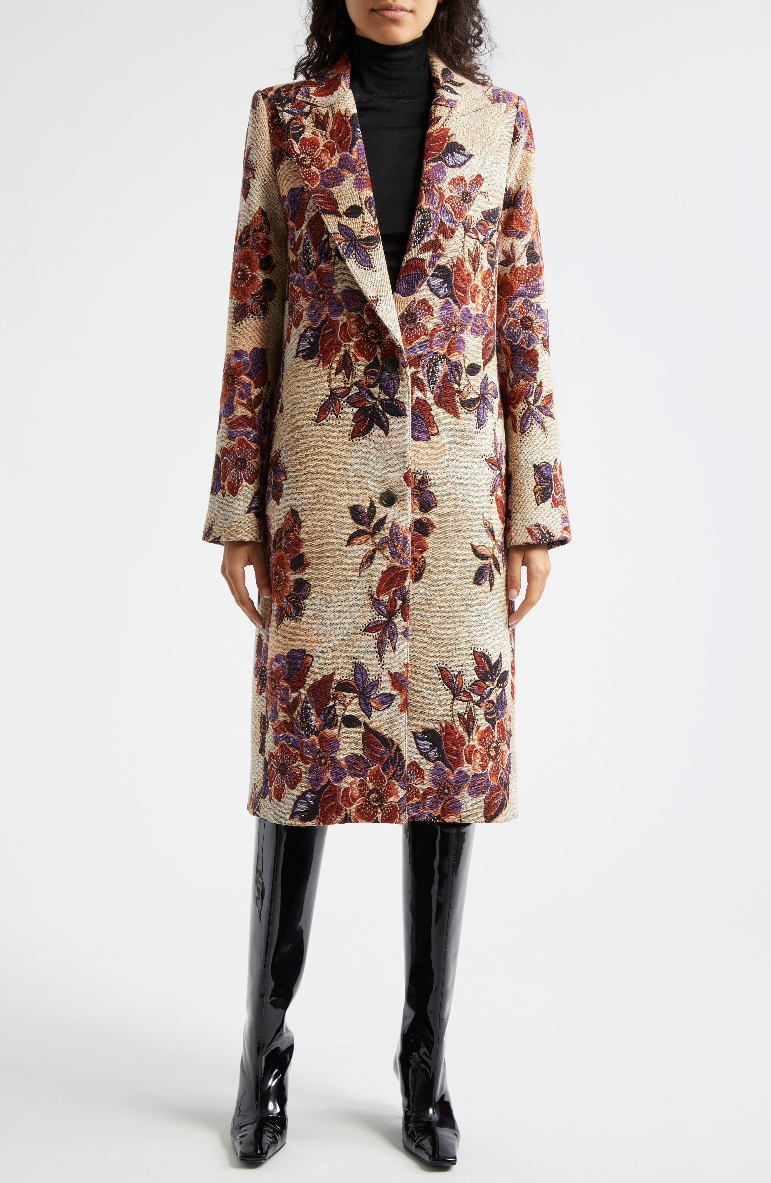 Floral Embroidery Coat - image 1