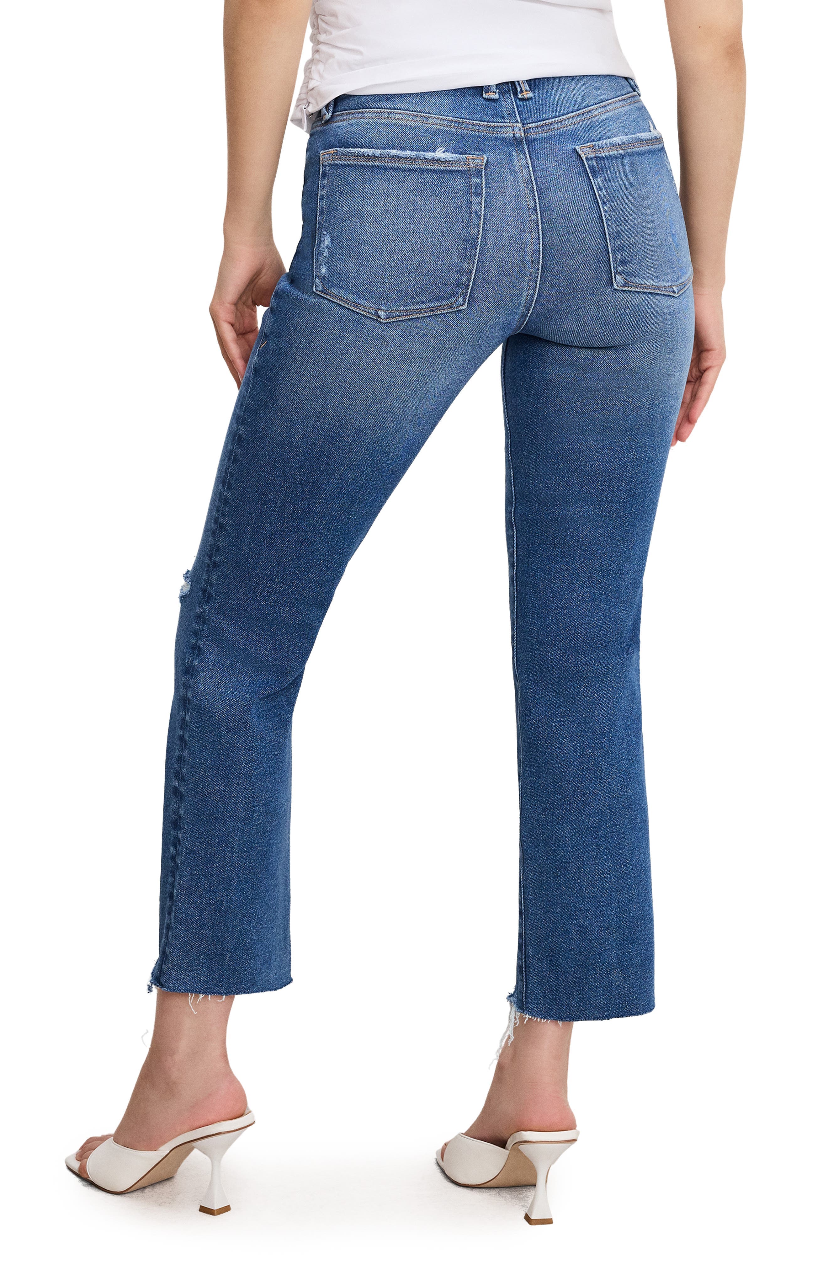 Good Petite Distressed Crop Straight Leg Jeans - image 2