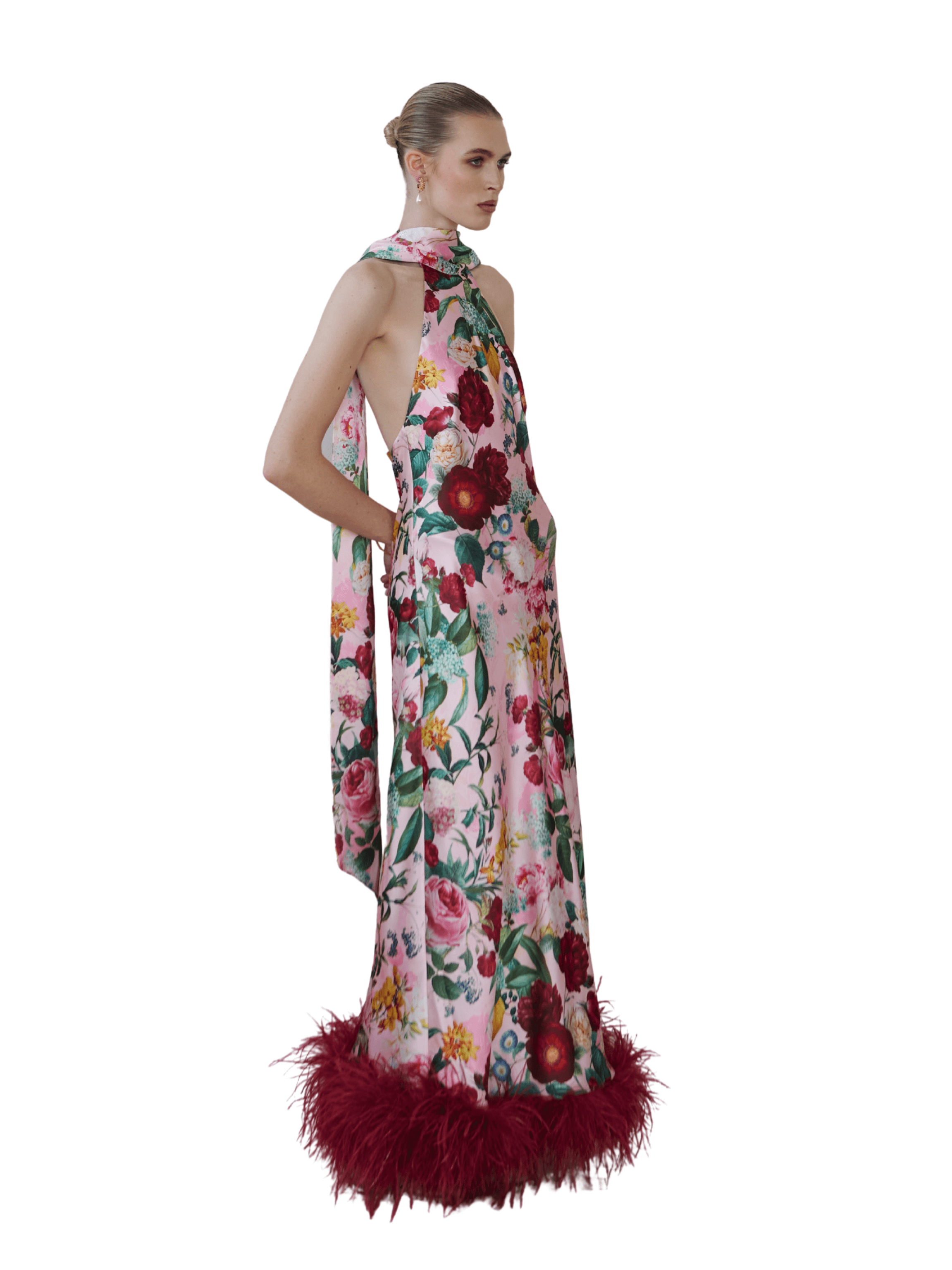 Maliya Feather Dress in Petal Muse - image 2