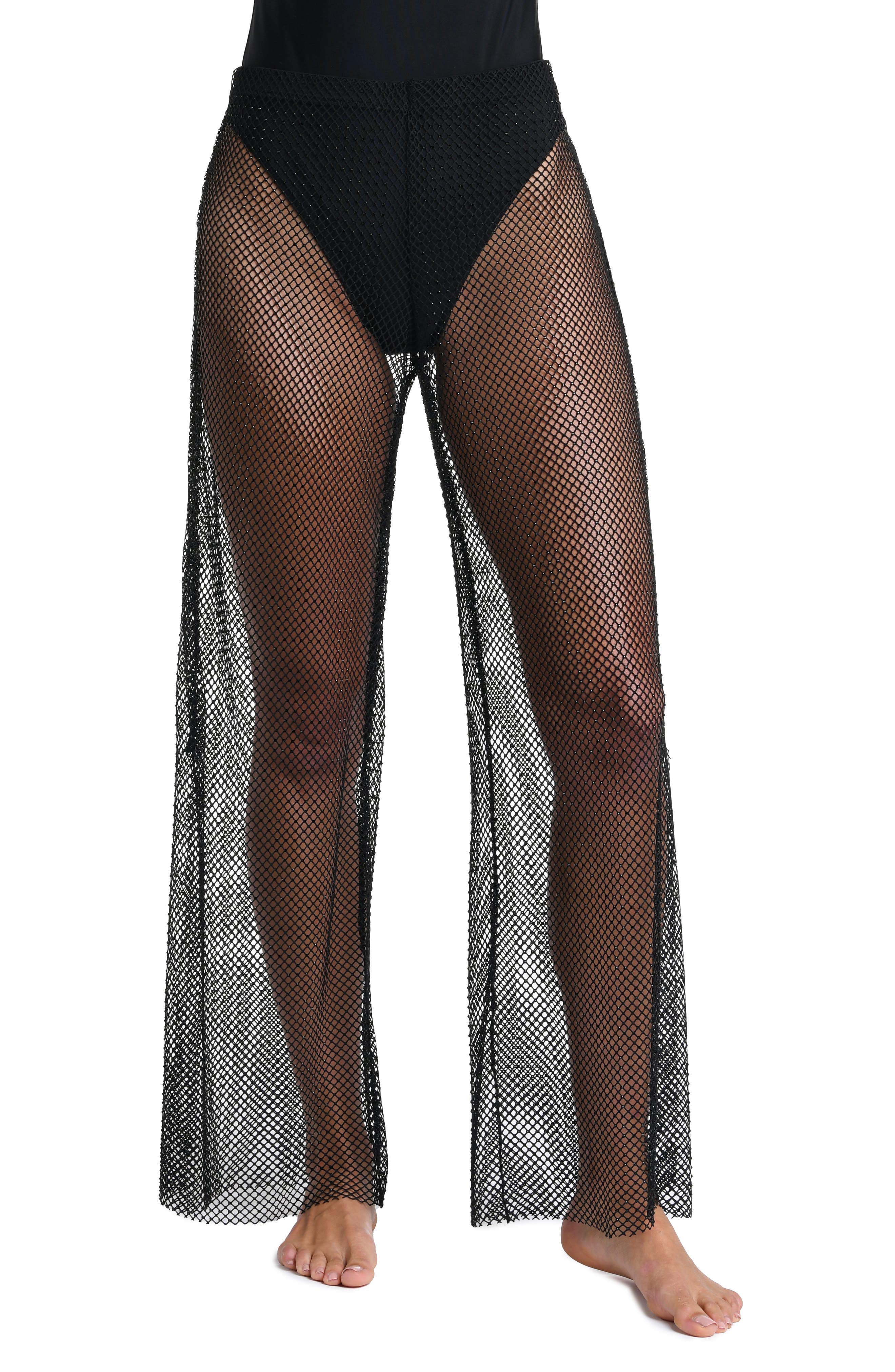 Noemi Wide Leg Mesh Cover-Up Pants - image 1