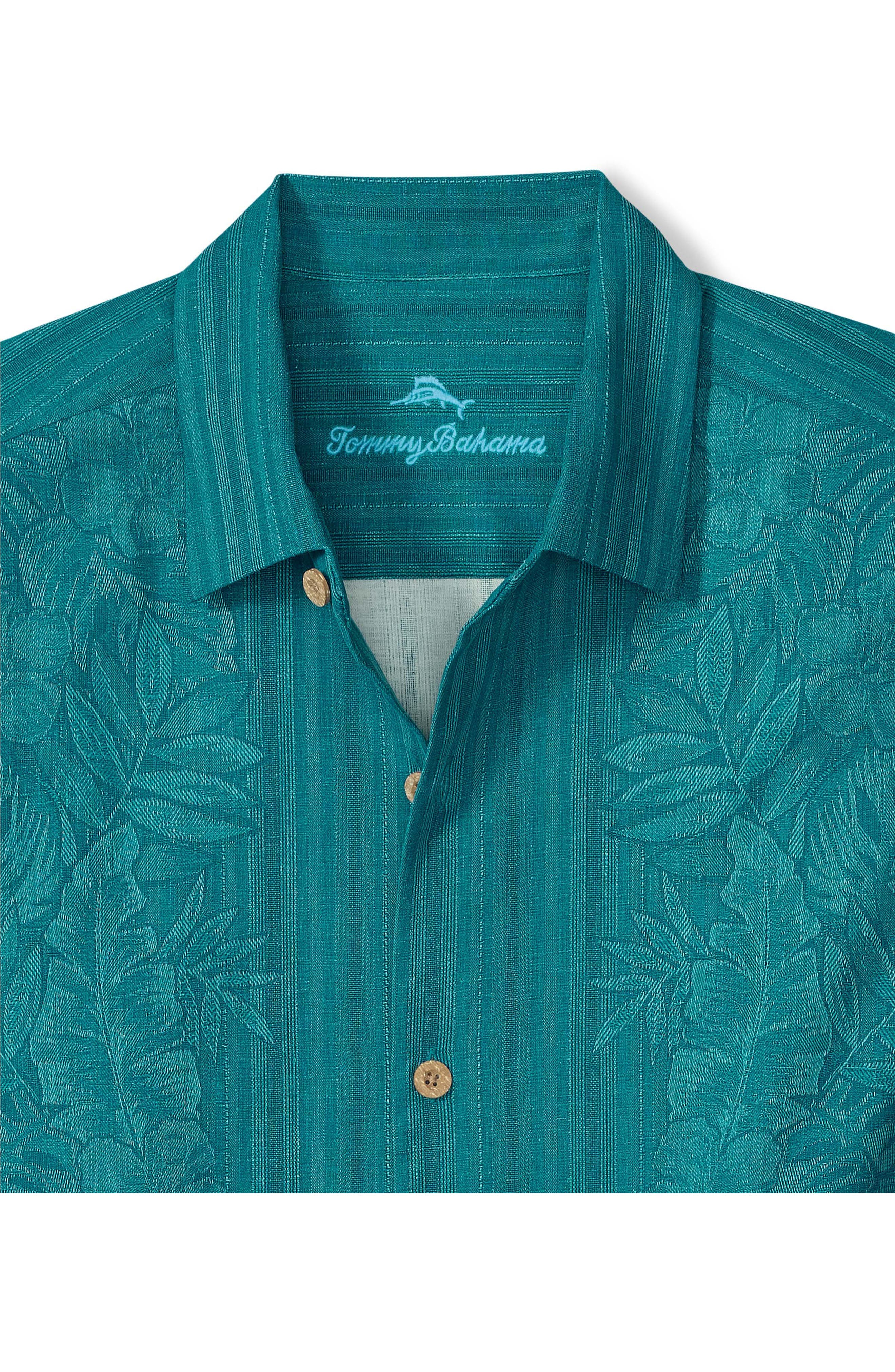 Maui Border Short Sleeve Silk Button-Up Shirt - image 2