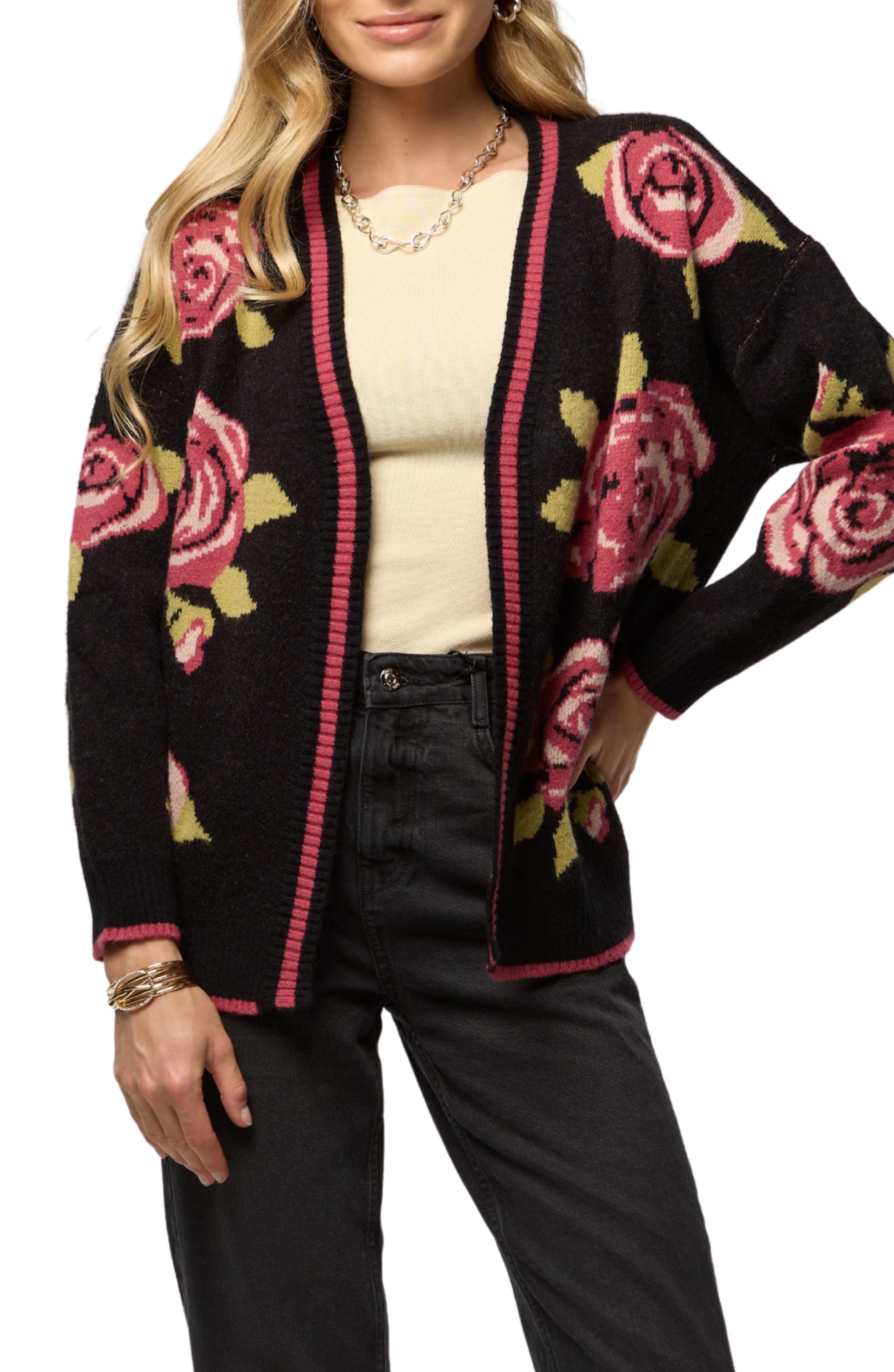 Rose Motif Cardigan - image 1